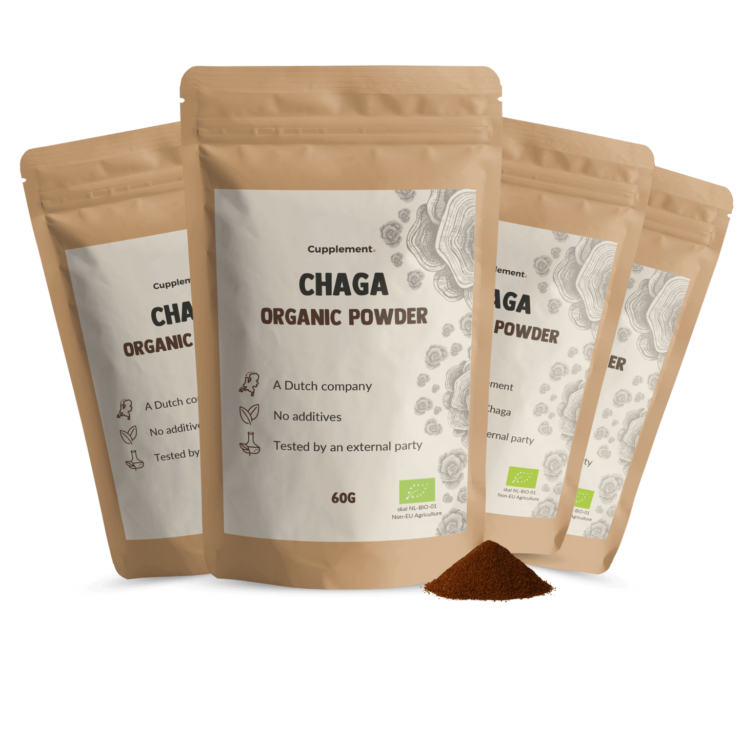 Biologische Chaga poeder goyu supplement superfood