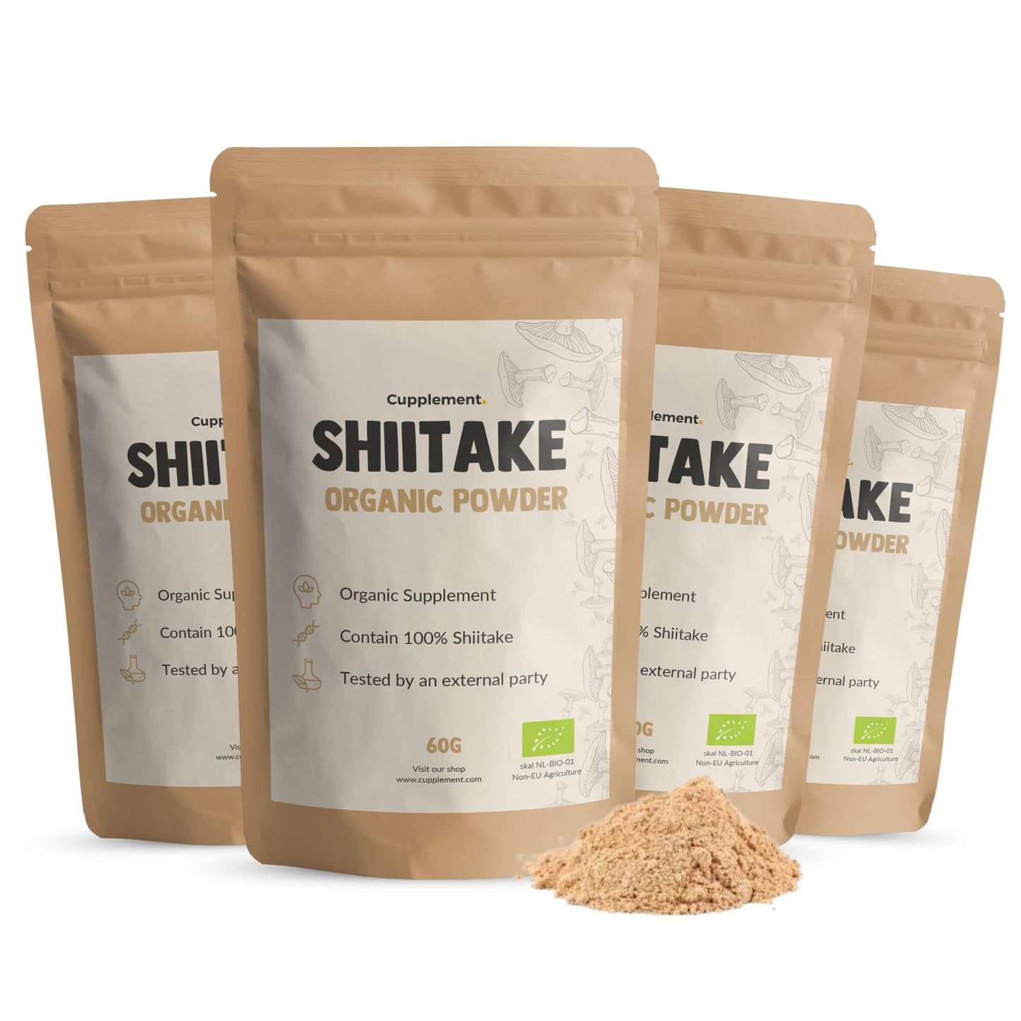 Biologische Shiitake poeder goyu supplement superfood