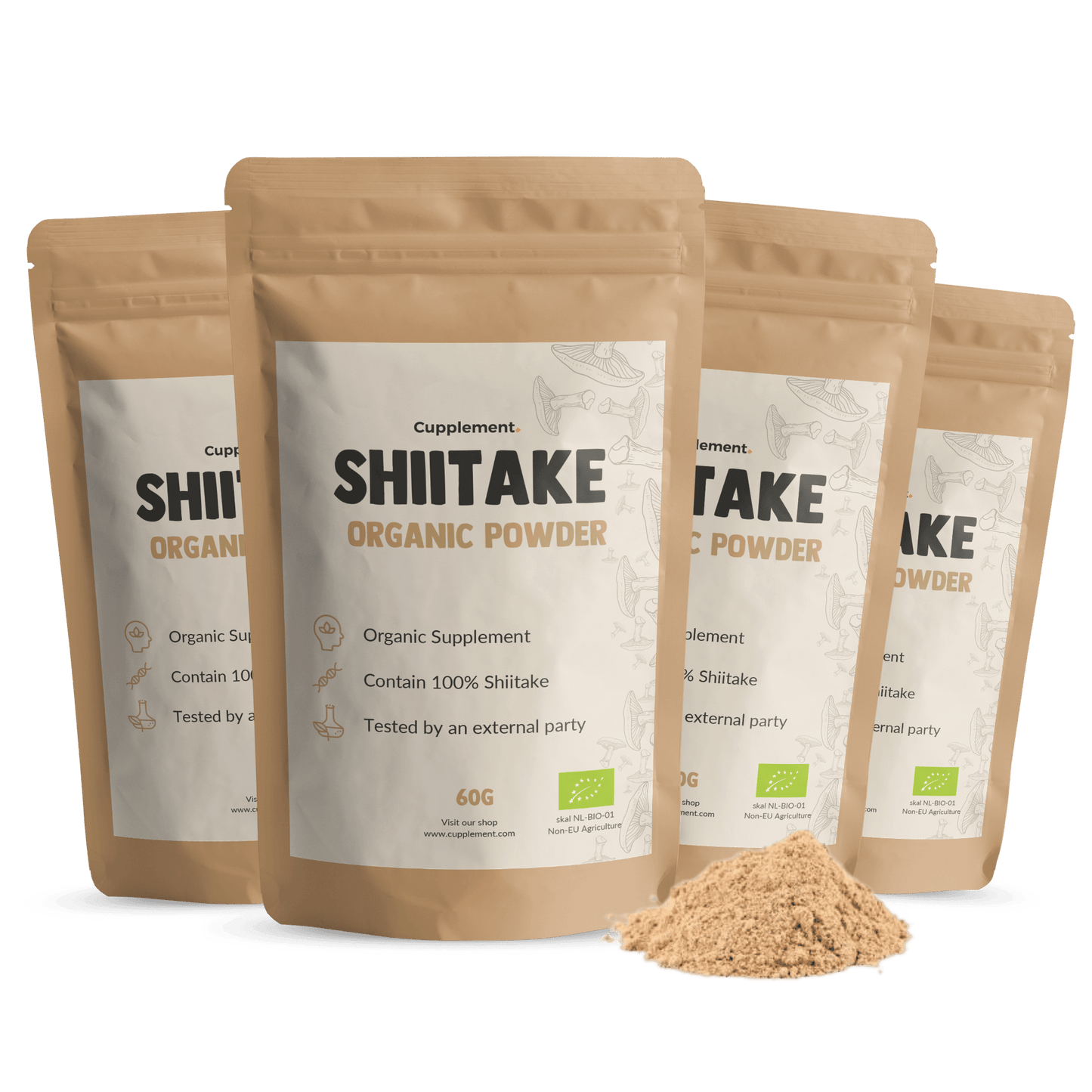 Biologische Shiitake poeder goyu supplement superfood