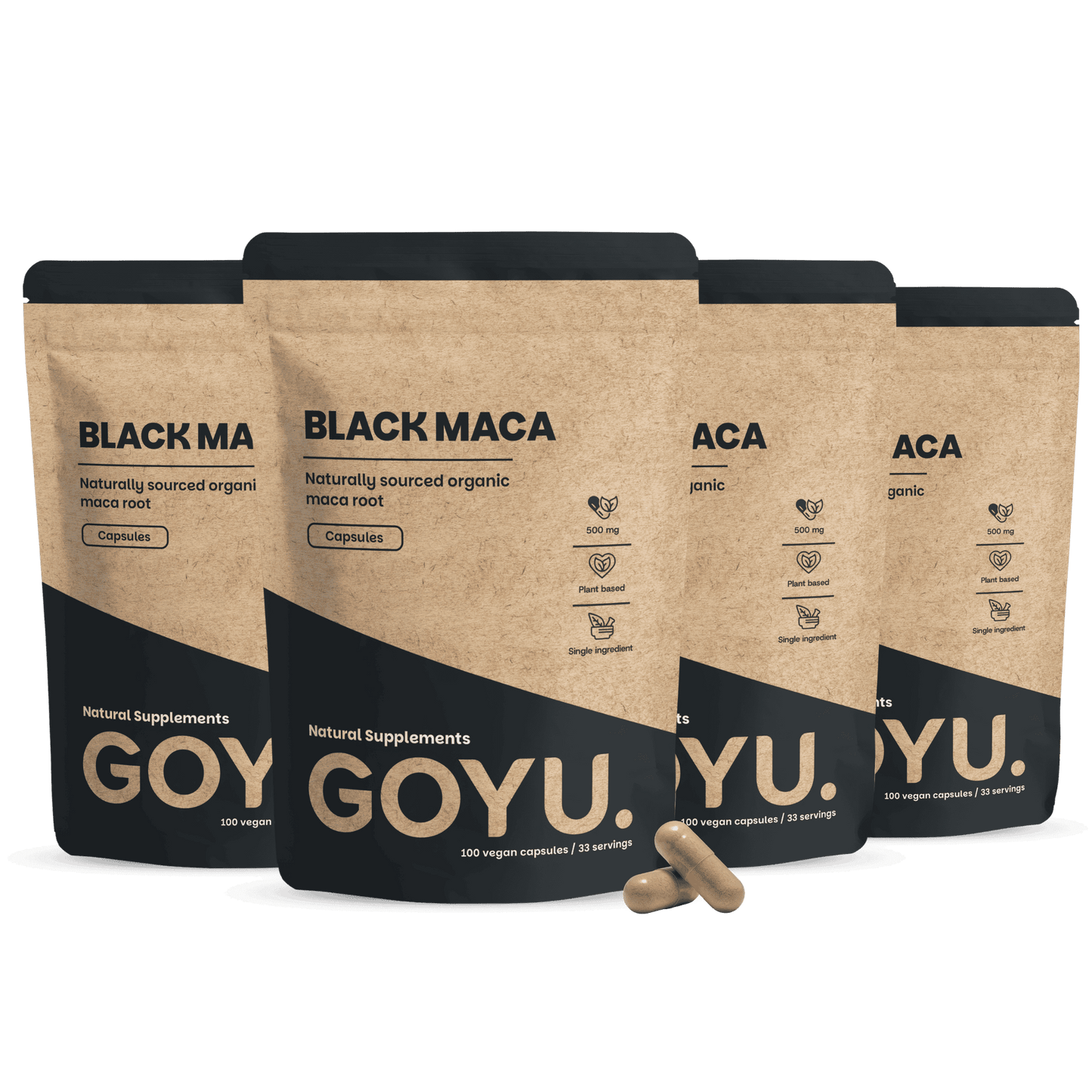 Biologisch Zwarte maca capsules goyu superfood supplement