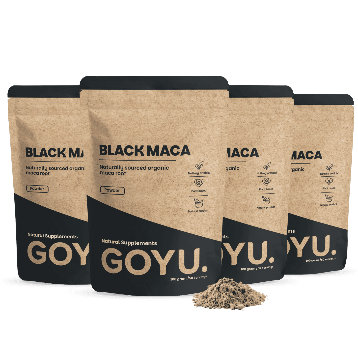 Zwarte maca poeder goyu superfood supplement