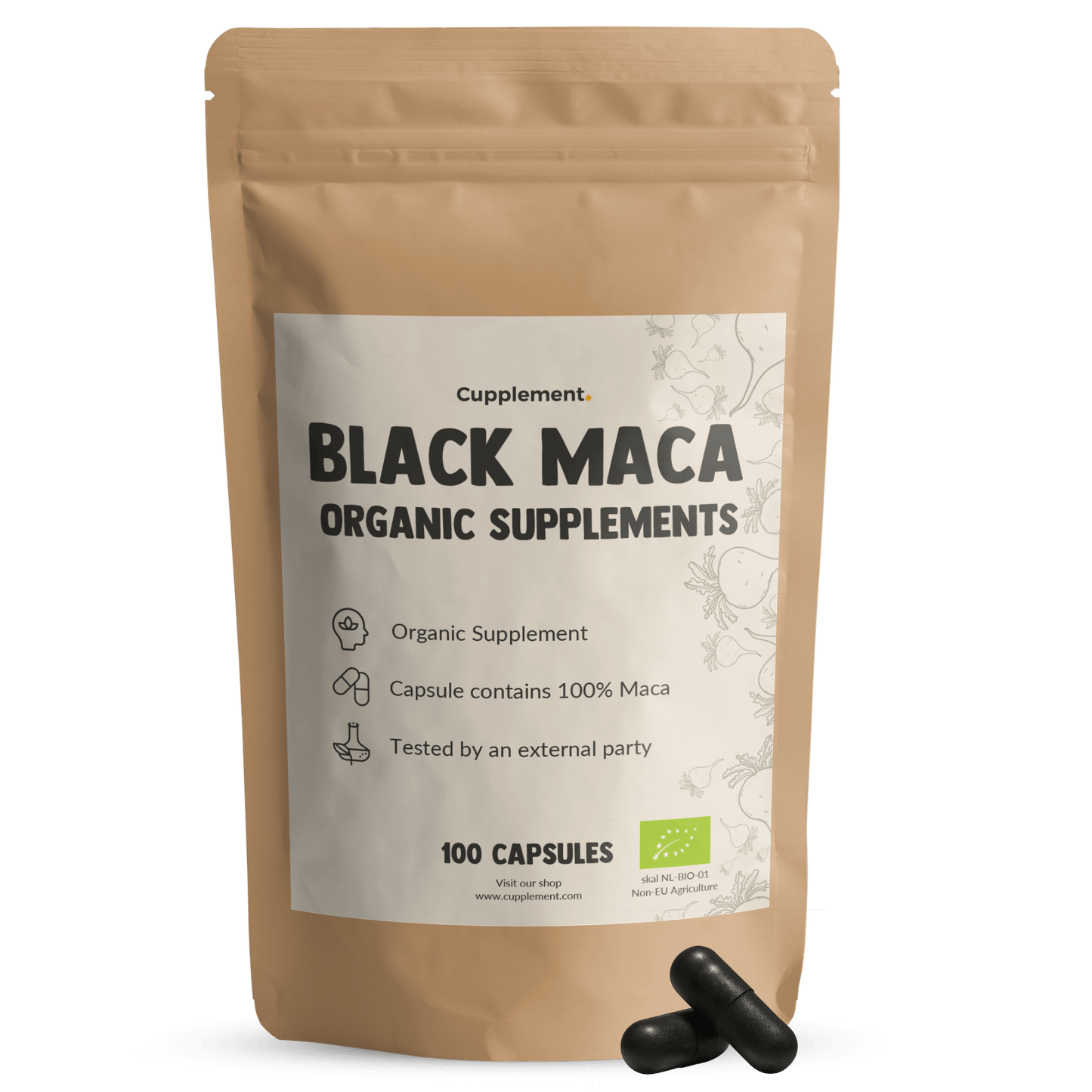 Black Maca Capsules 500mg Organic
