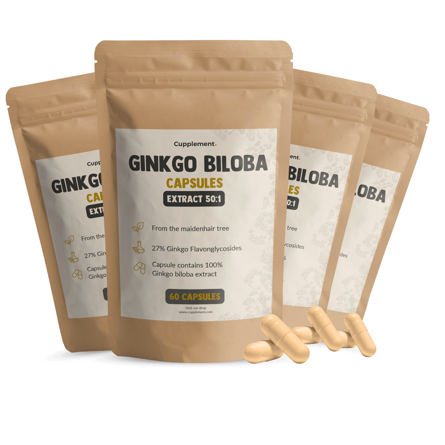 Ginkgo Biloba extract capsules goyu supplement superfood