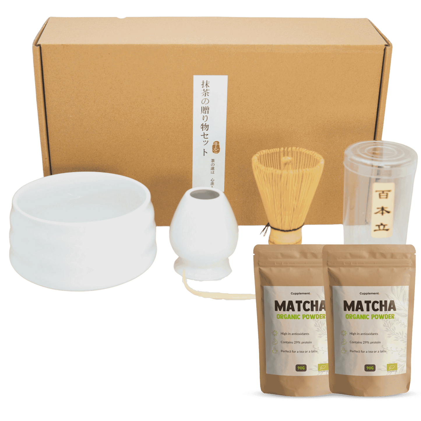 Matcha thee set wit goyu superfood supplement
