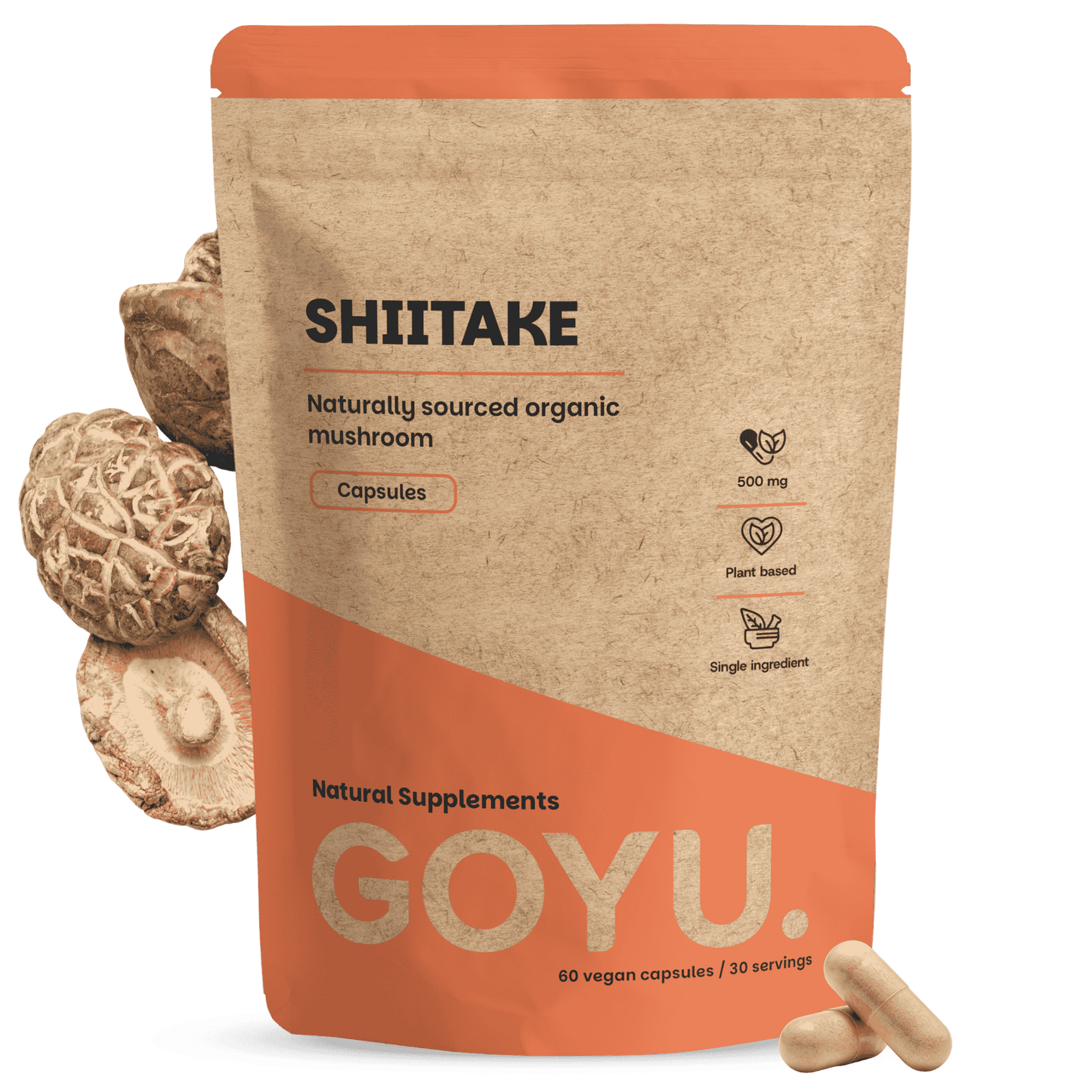 Biologische Shiitake capsules goyu supplement superfood