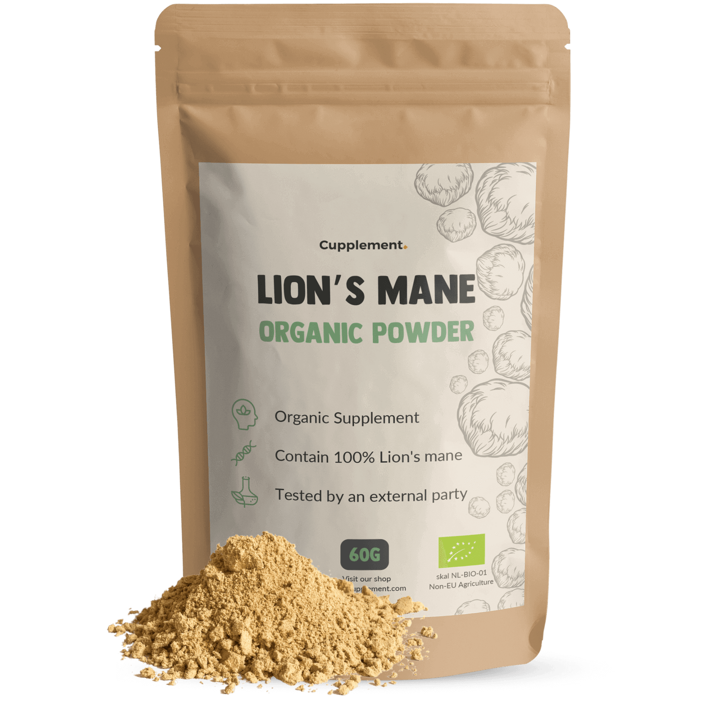 Lion's Mane Poeder Biologisch