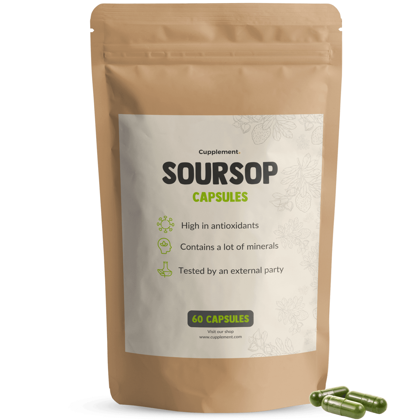 Soursop Capsules Zuurzak Graviola Guanabana Cupplement Superfood Supplement