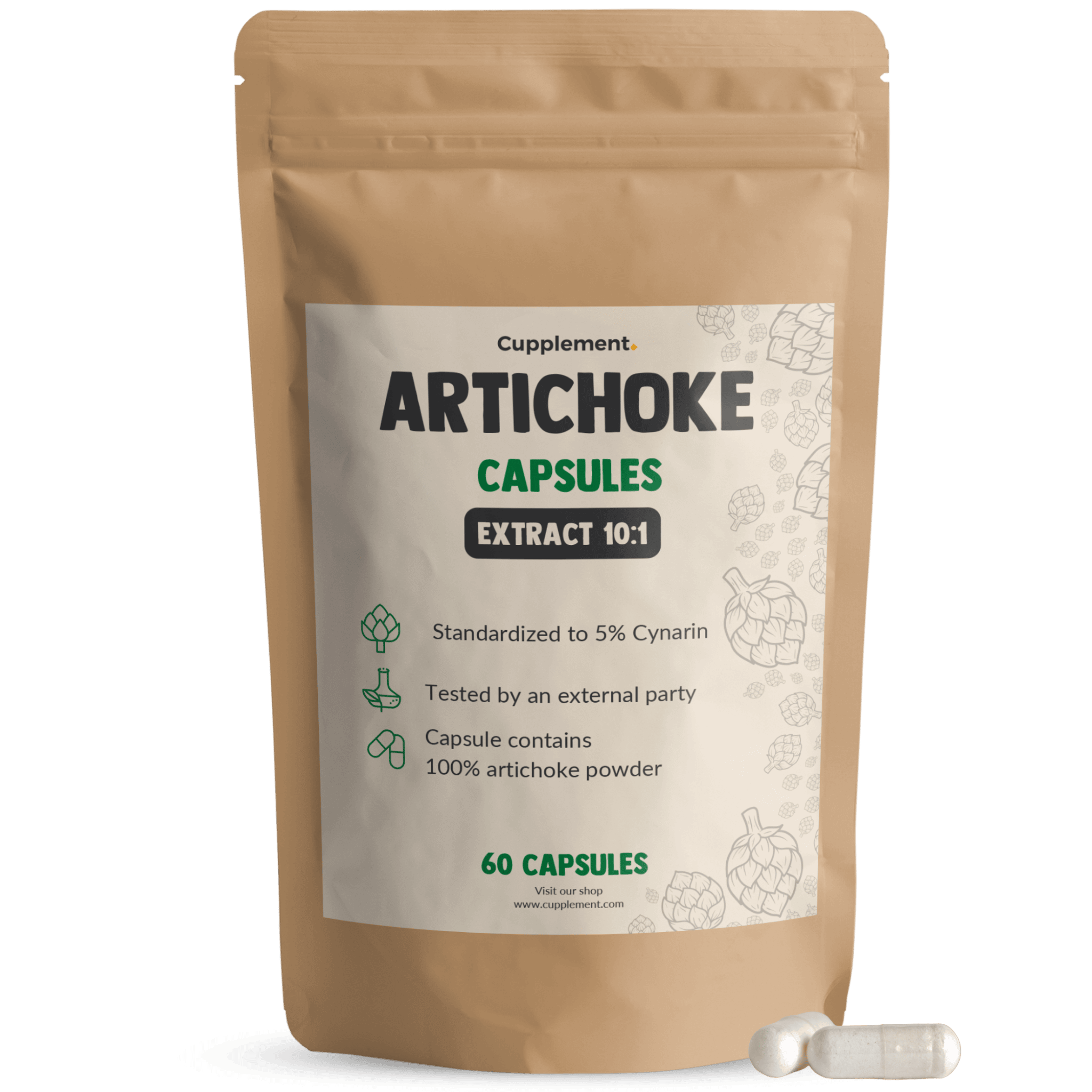 Artichoke Extract Capsules Cupplement Superfood Supplement
