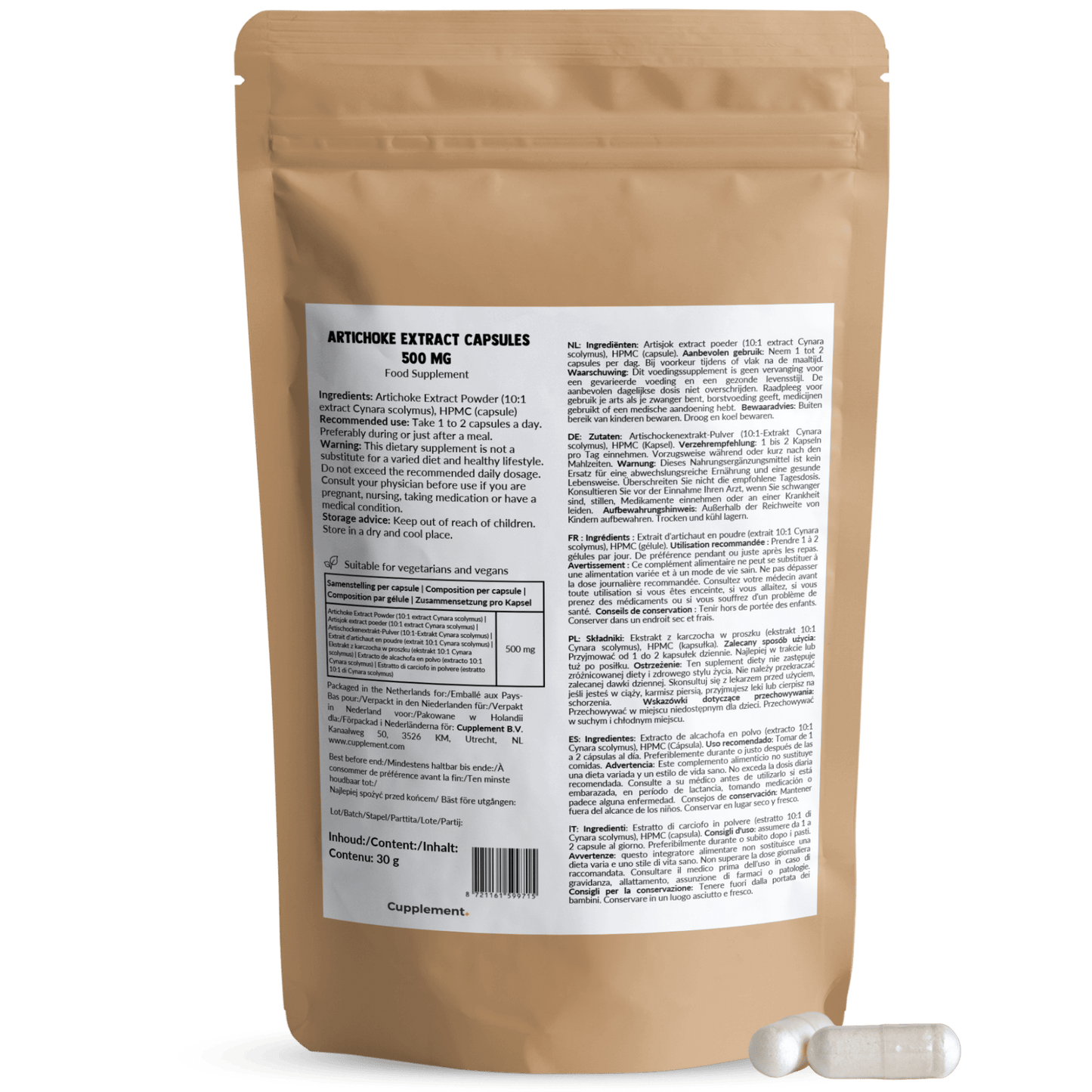 Artisjok extract capsules goyu supplement superfood