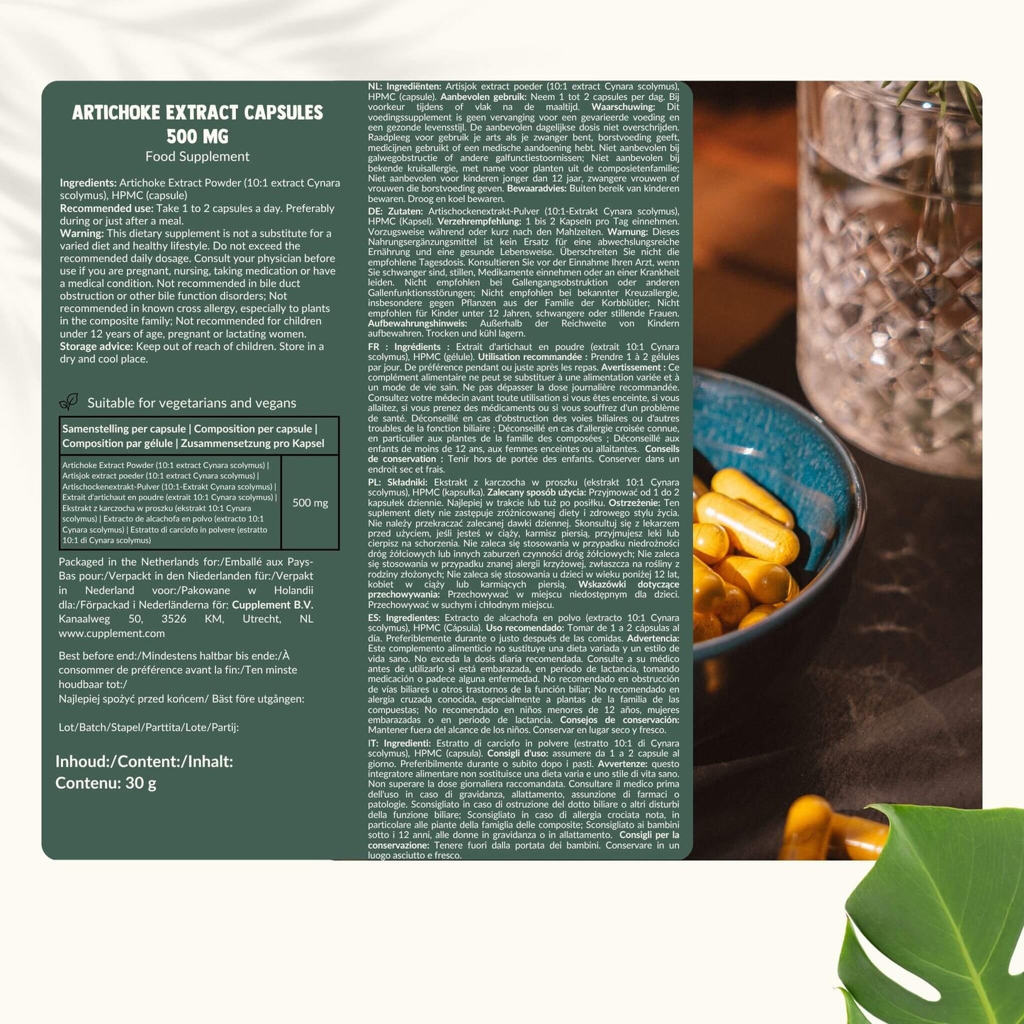 Artisjok extract capsules goyu supplement superfood