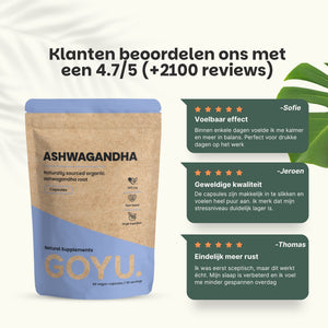 Organic ashwagandha capsules goyu supplement superfood