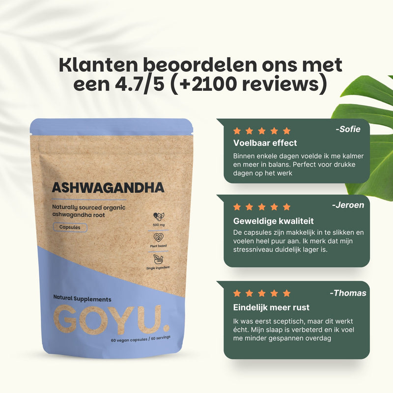 Organic ashwagandha capsules goyu supplement superfood