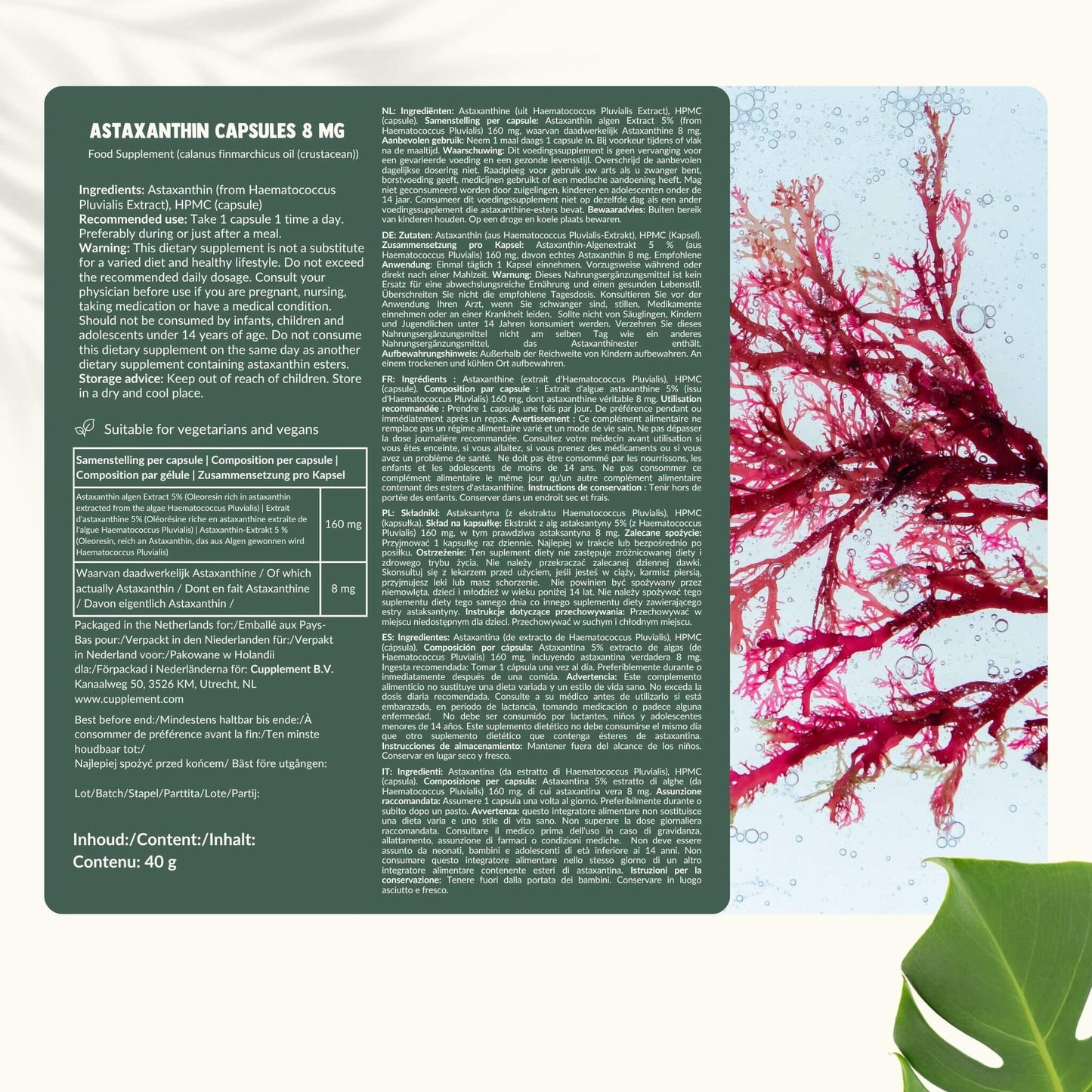 Astaxanthine capsules goyu superfood supplement