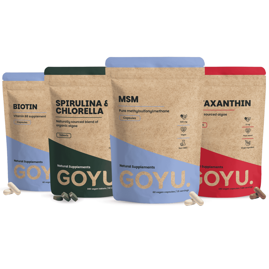 Biotine spirulina en chlorella MSM Astaxanthine capsules GOYU