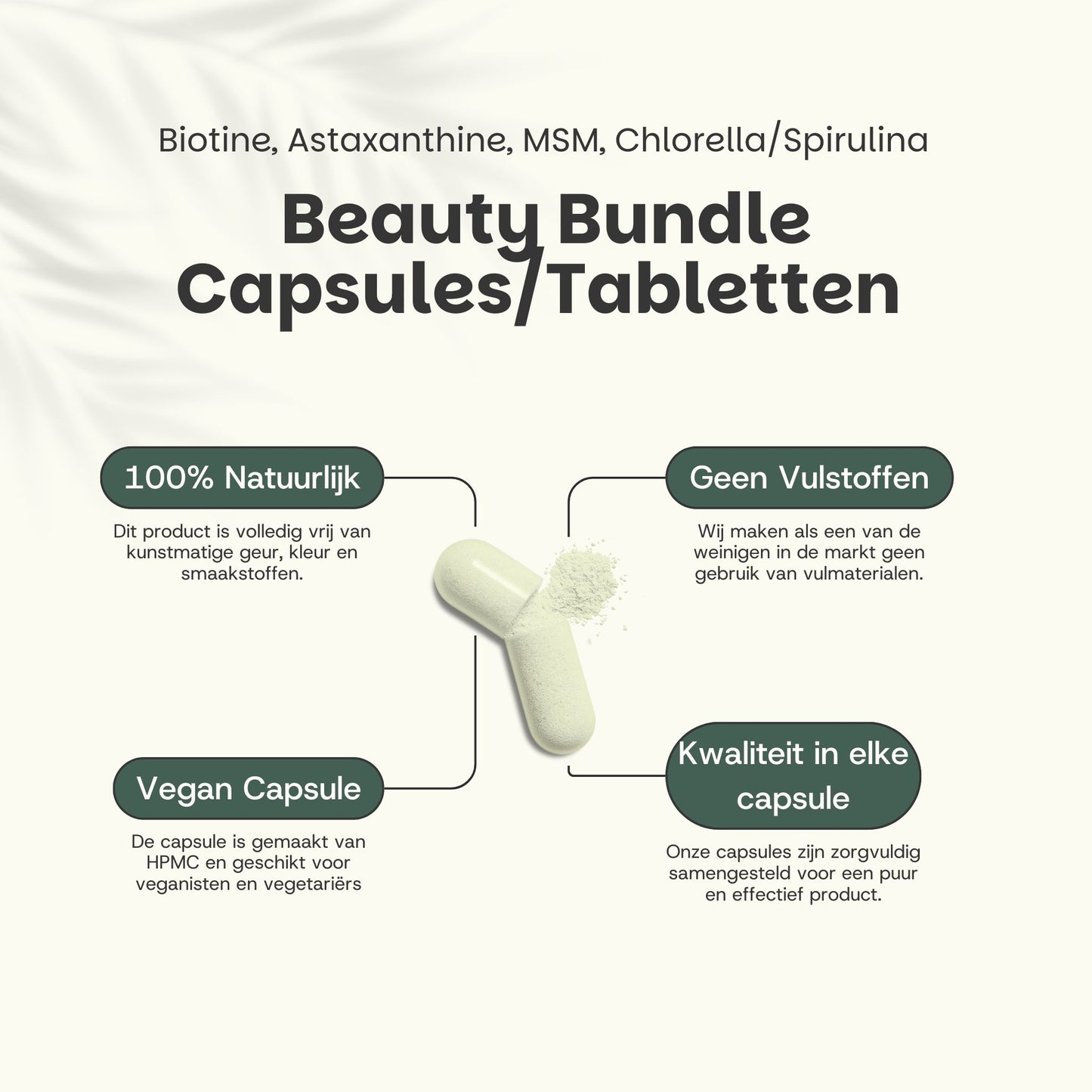 Biotine spirulina en chlorella MSM Astaxanthine capsules GOYU
