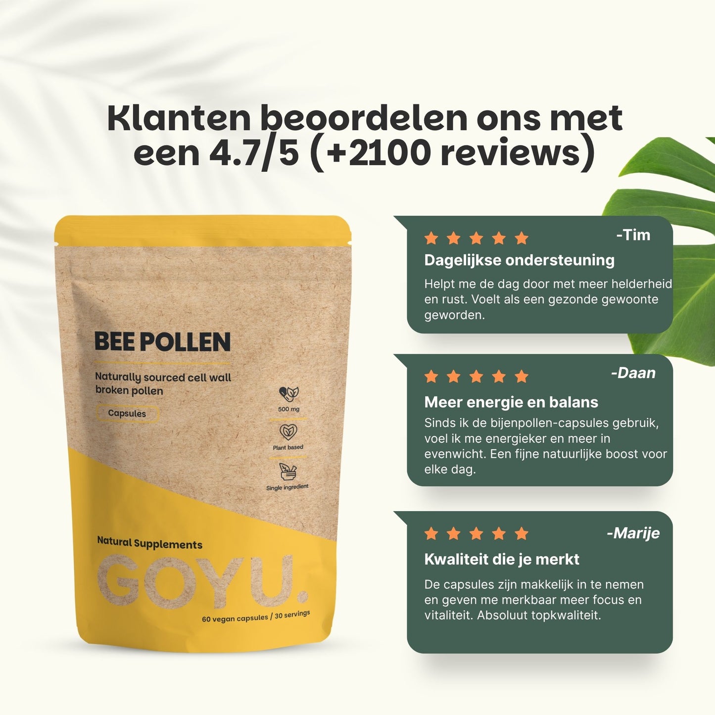 Bijenpollen extract capsules goyu supplement superfood
