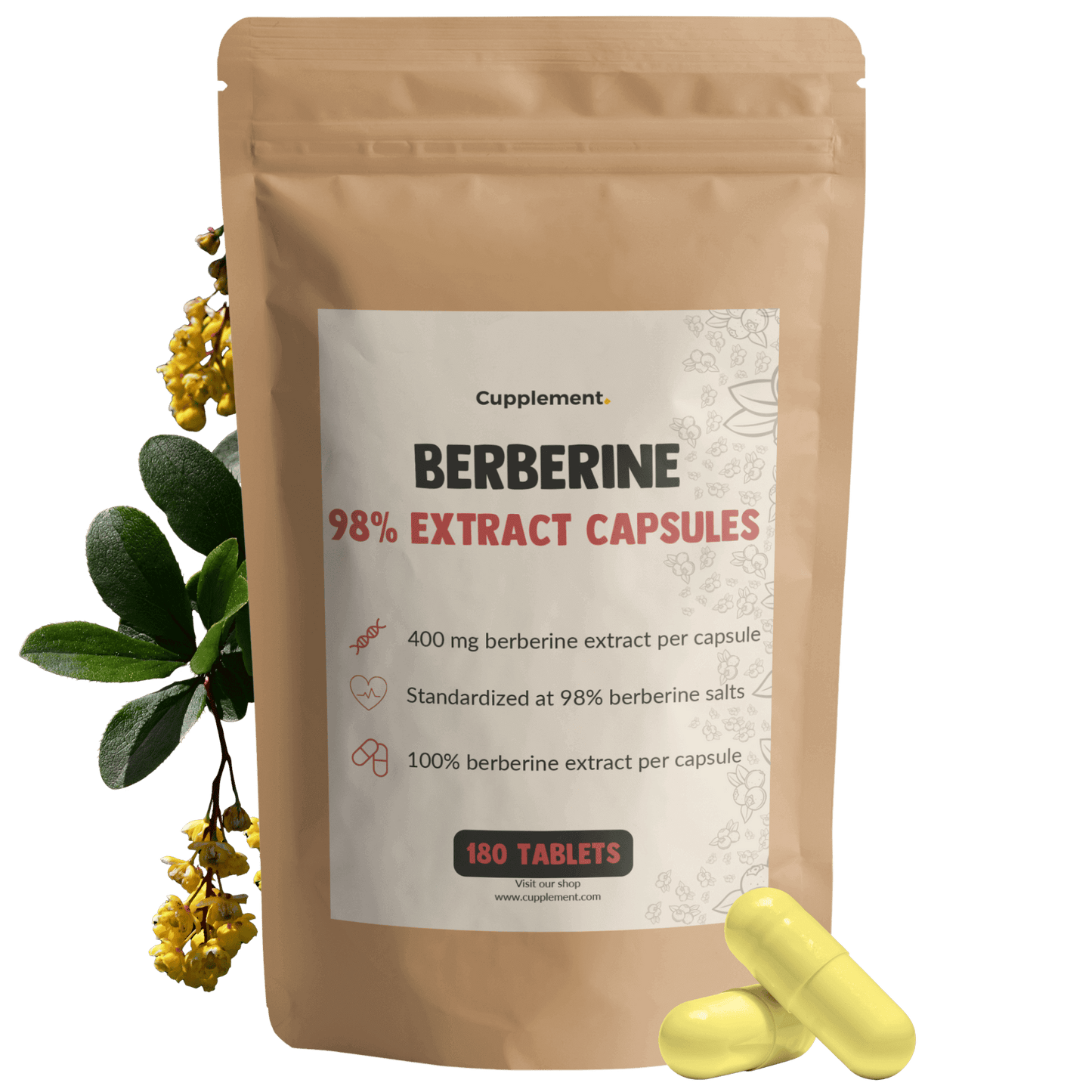 Berberine 180 capsules goyu superfood supplement