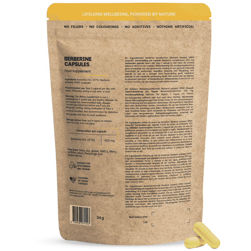 Berberine extract capsules GOYU superfood supplement