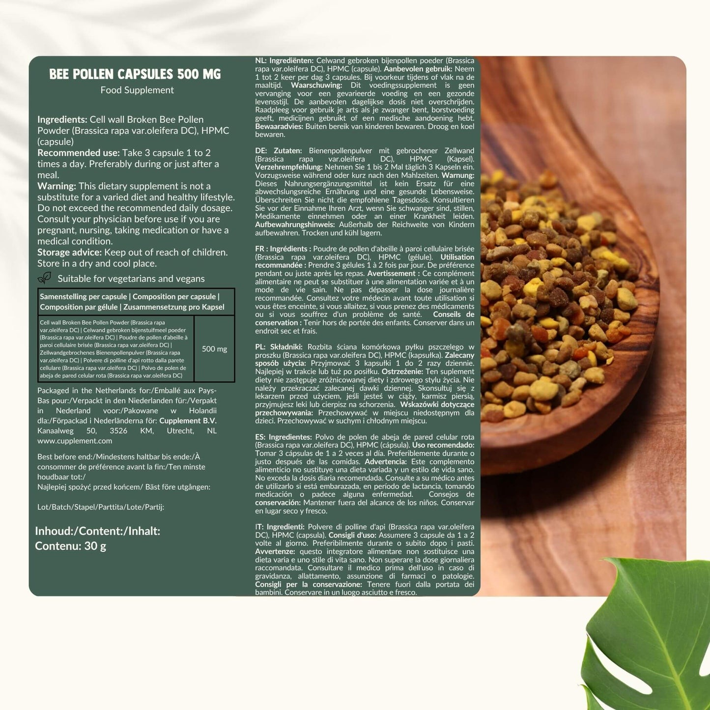 Bijenpollen extract capsules goyu supplement superfood