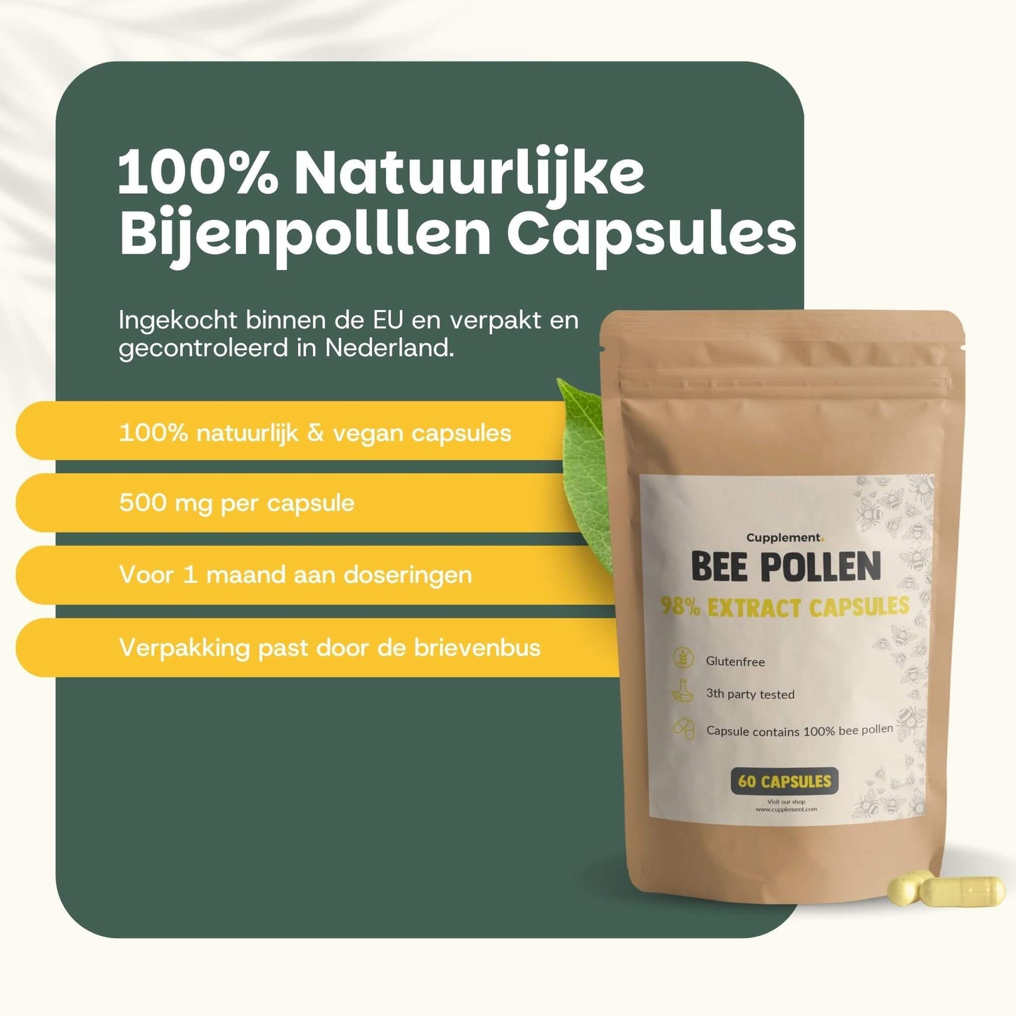 Bijenpollen extract capsules goyu supplement superfood