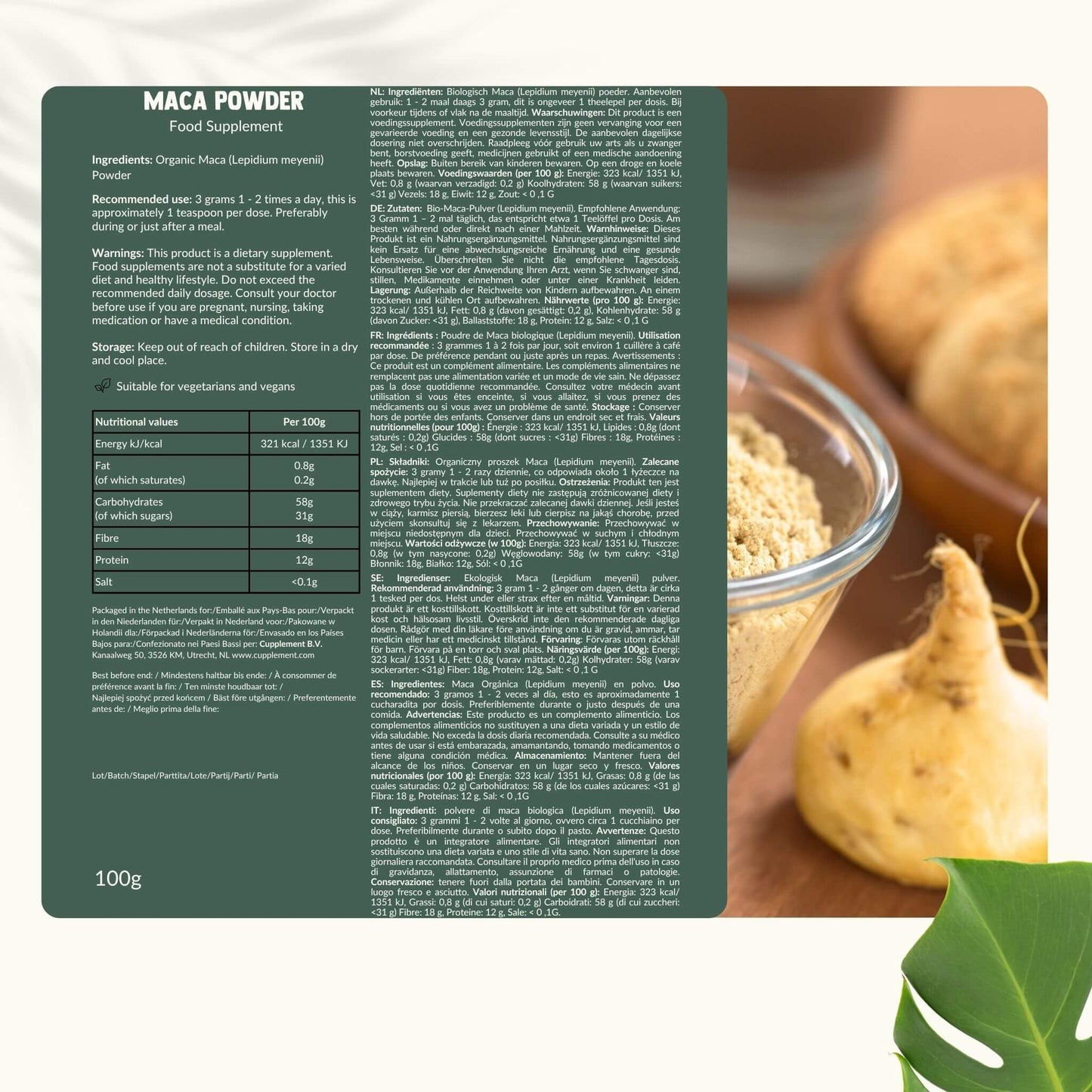 Biologisch Maca poeder goyu supplement superfood