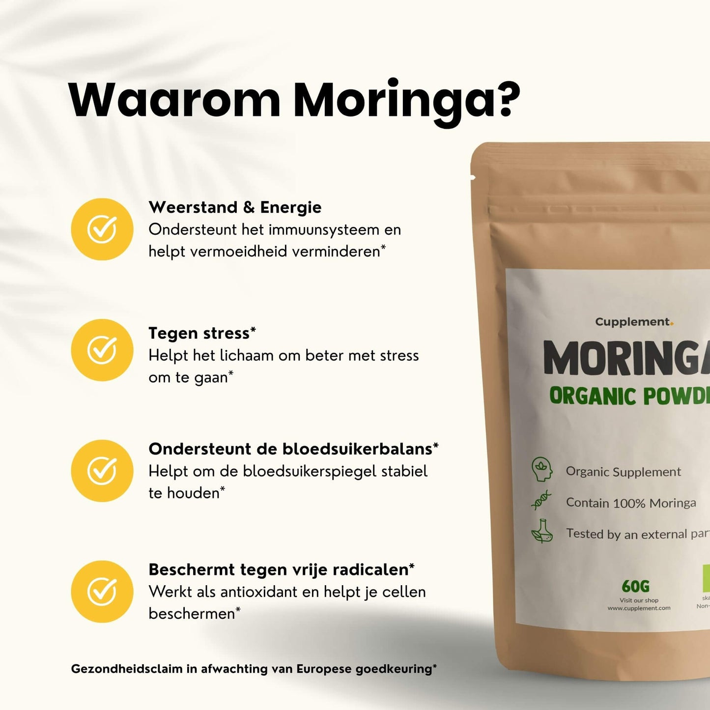 Biologisch Moringa poeder goyu supplement superfood