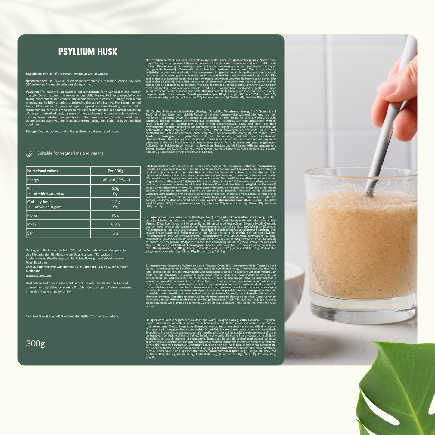 Biologisch Psylliumvezels poeder goyu superfood supplement