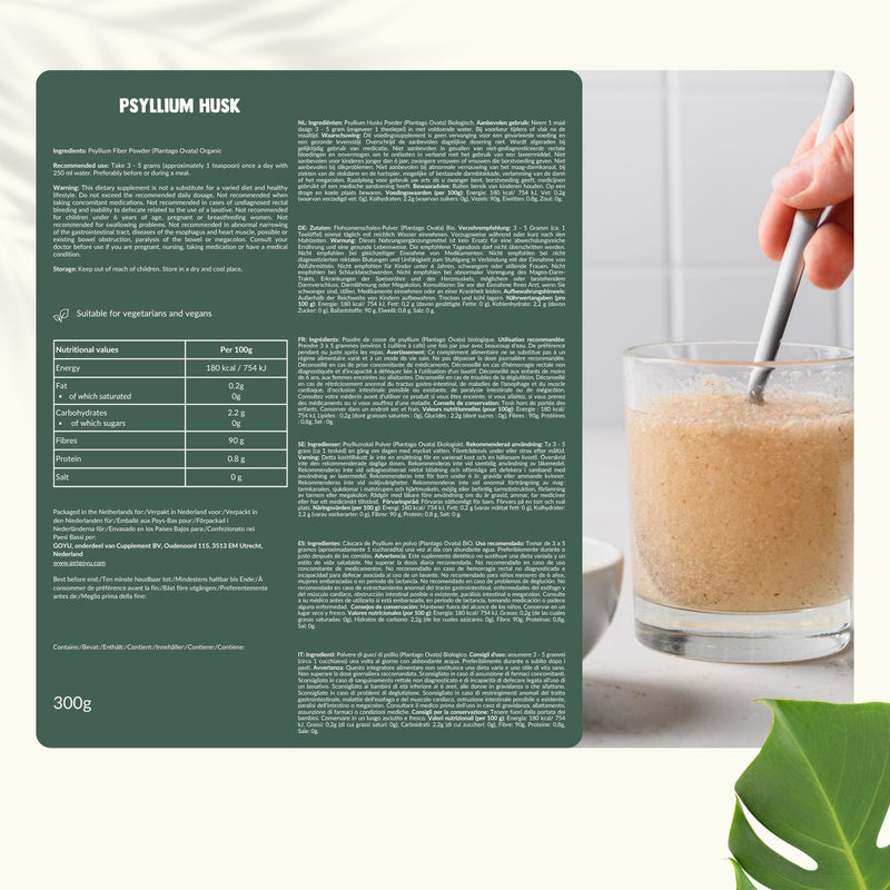 Biologisch Psylliumvezels poeder goyu superfood supplement