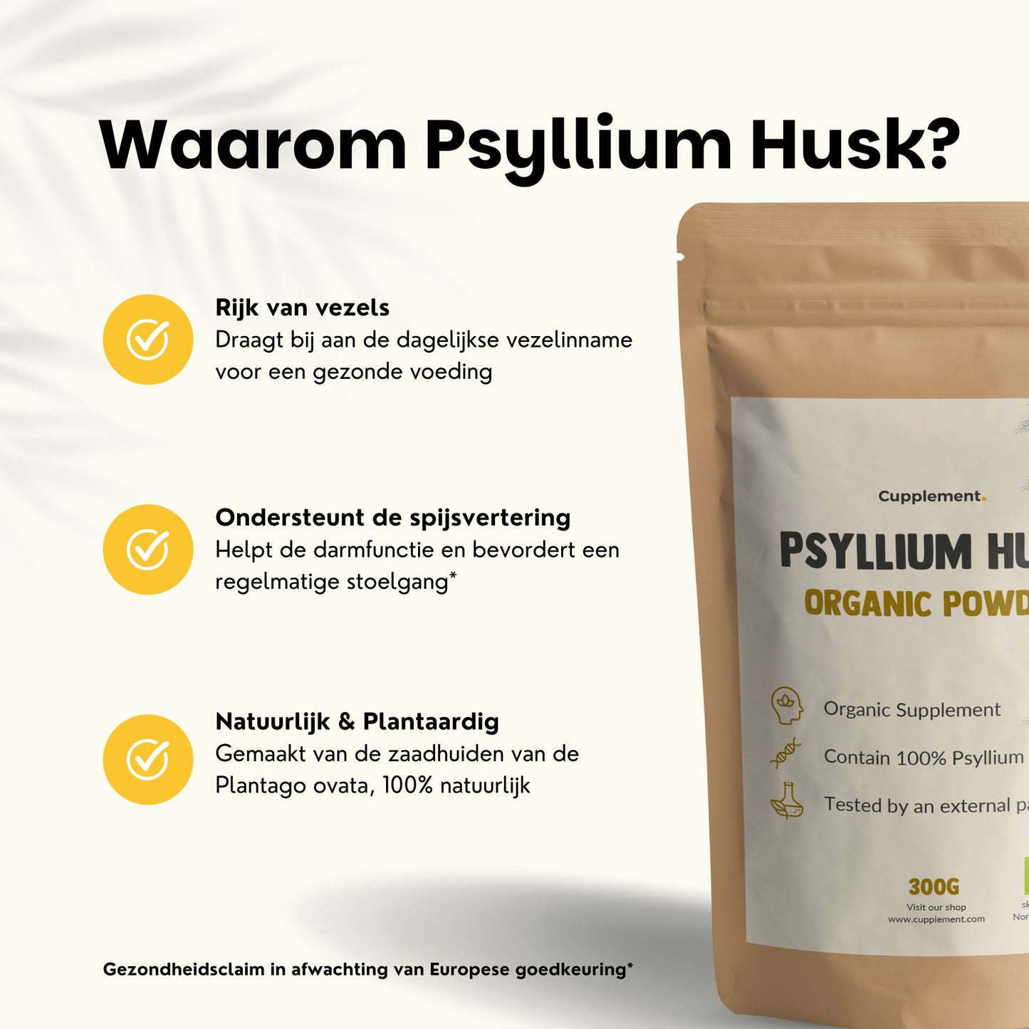 Biologisch Psylliumvezels poeder goyu superfood supplement