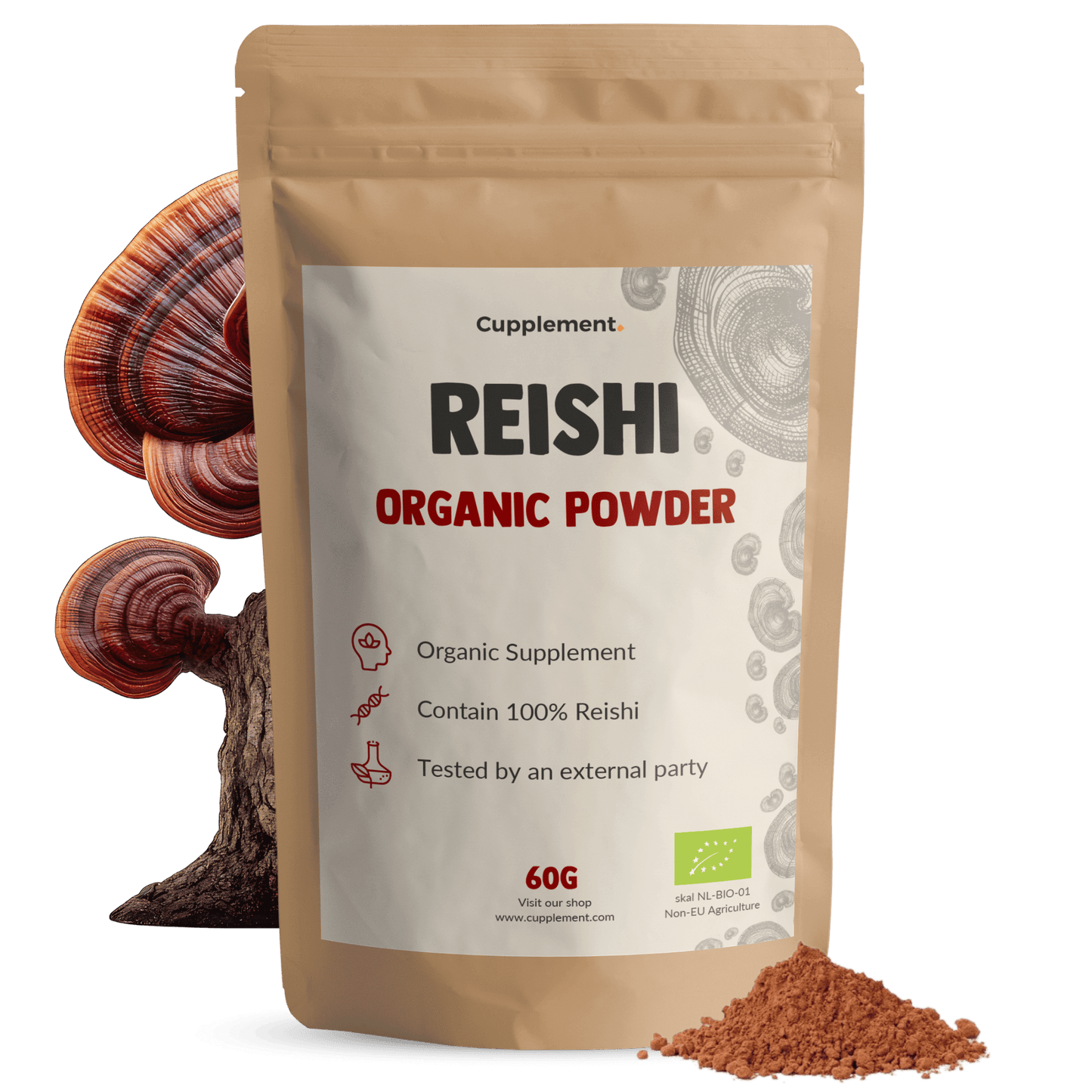 Biologisch Reishi poeder goyu supplement superfood