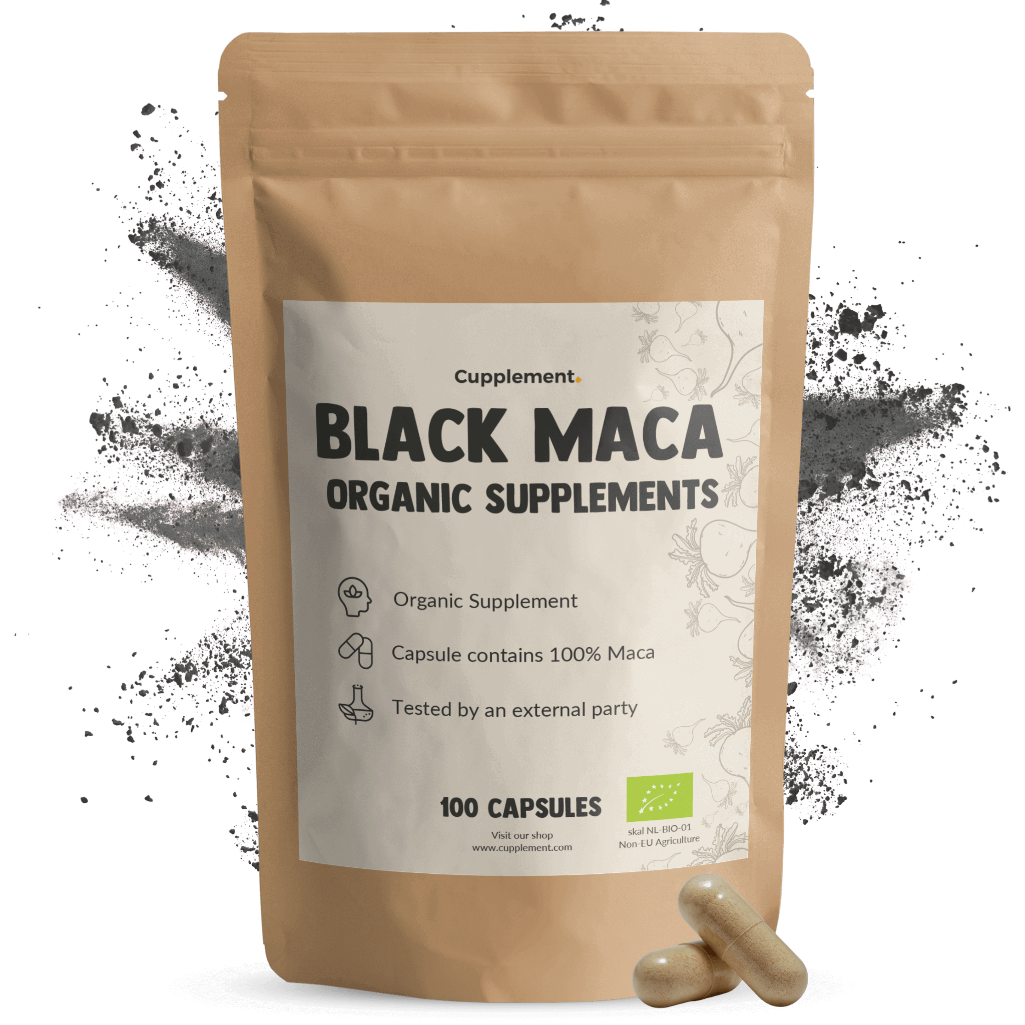 Biologisch Zwarte maca capsules goyu superfood supplement