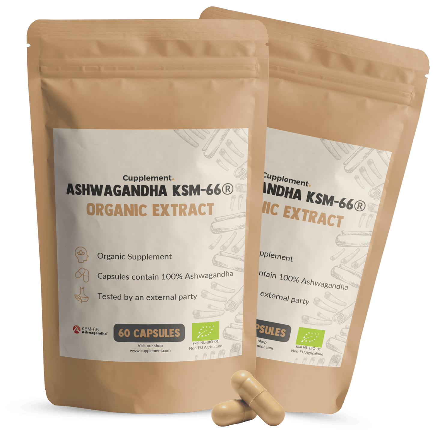 Biologische Ashwagandha KSM-66 extract capsules goyu superfood supplement