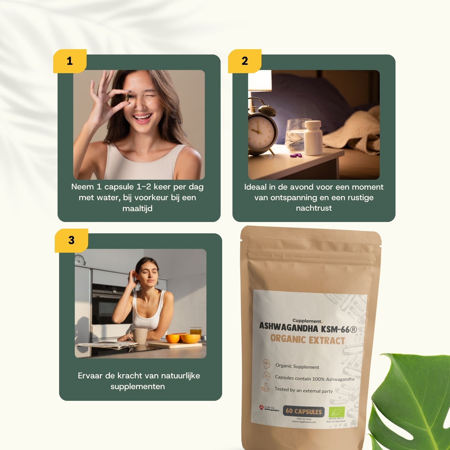 Biologische Ashwagandha KSM-66 extract capsules goyu superfood supplement