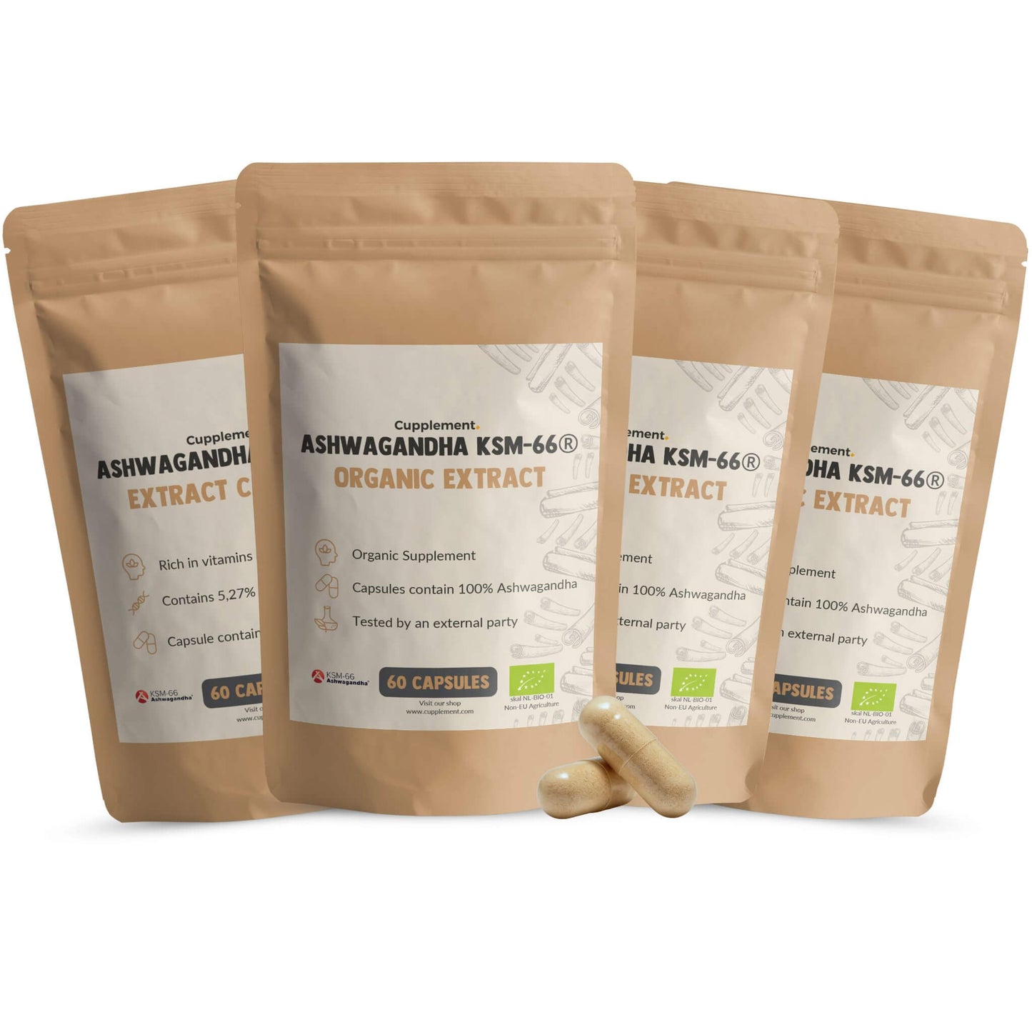 Biologische Ashwagandha KSM-66 extract capsules goyu superfood supplement