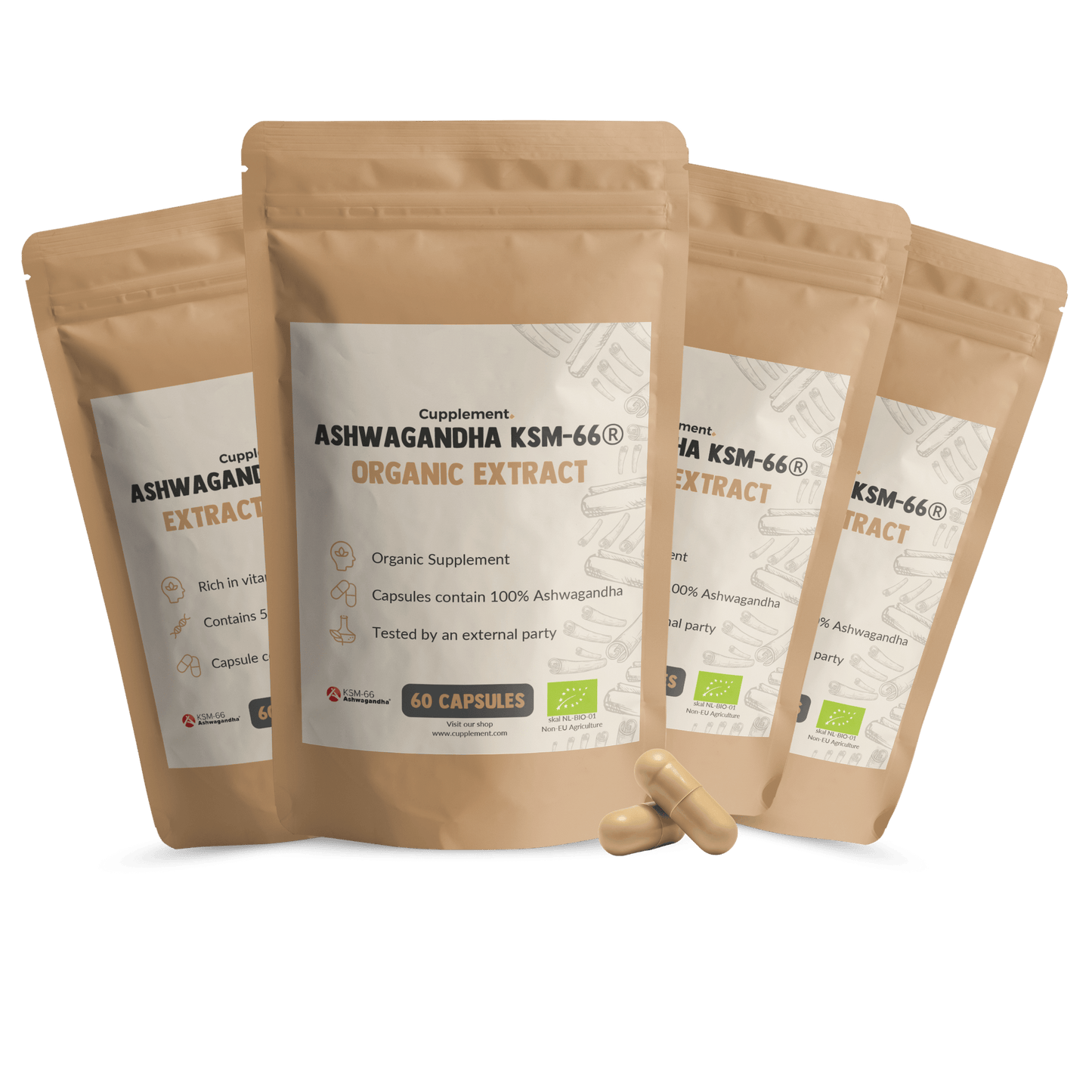 Biologische Ashwagandha KSM-66 extract capsules goyu superfood supplement