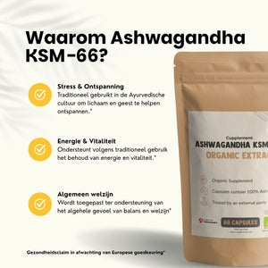 Biologische Ashwagandha KSM-66 extract capsules goyu superfood supplement