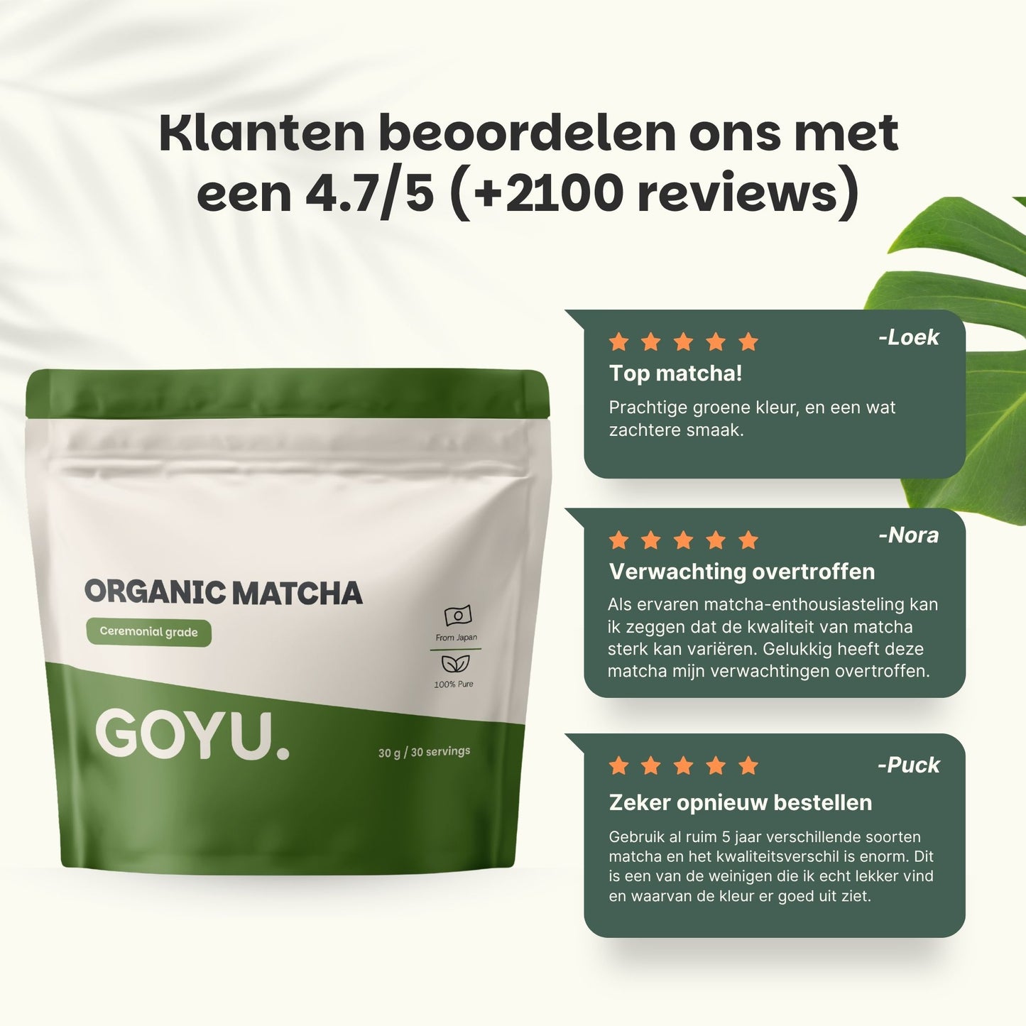 Biologische Ceremonial Grade Matcha Thee poeder goyu supplement superfood