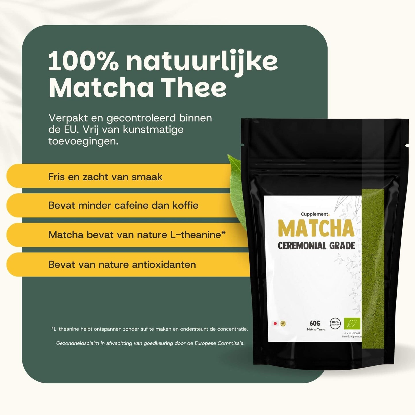 Biologische Ceremonial Grade Matcha Thee poeder goyu supplement superfood
