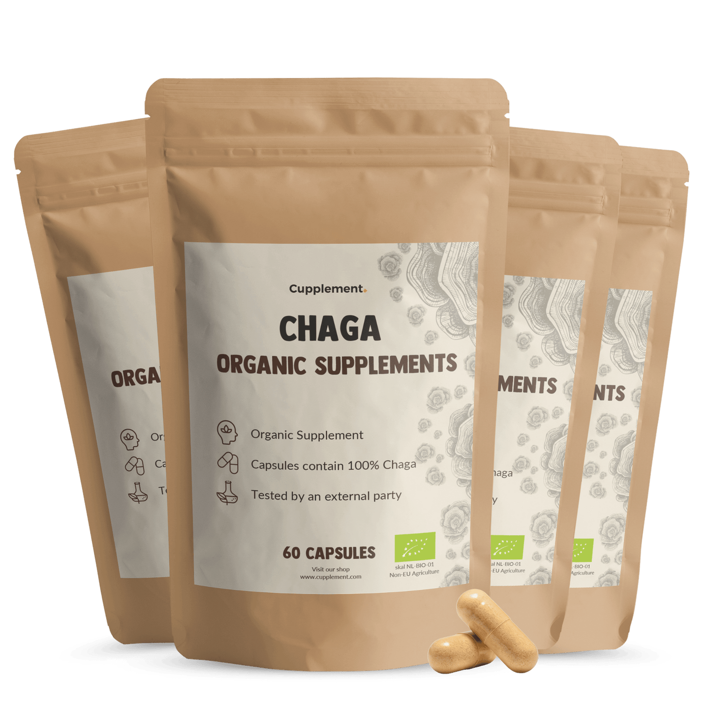 Biologische Chaga capsules goyu supplement superfood