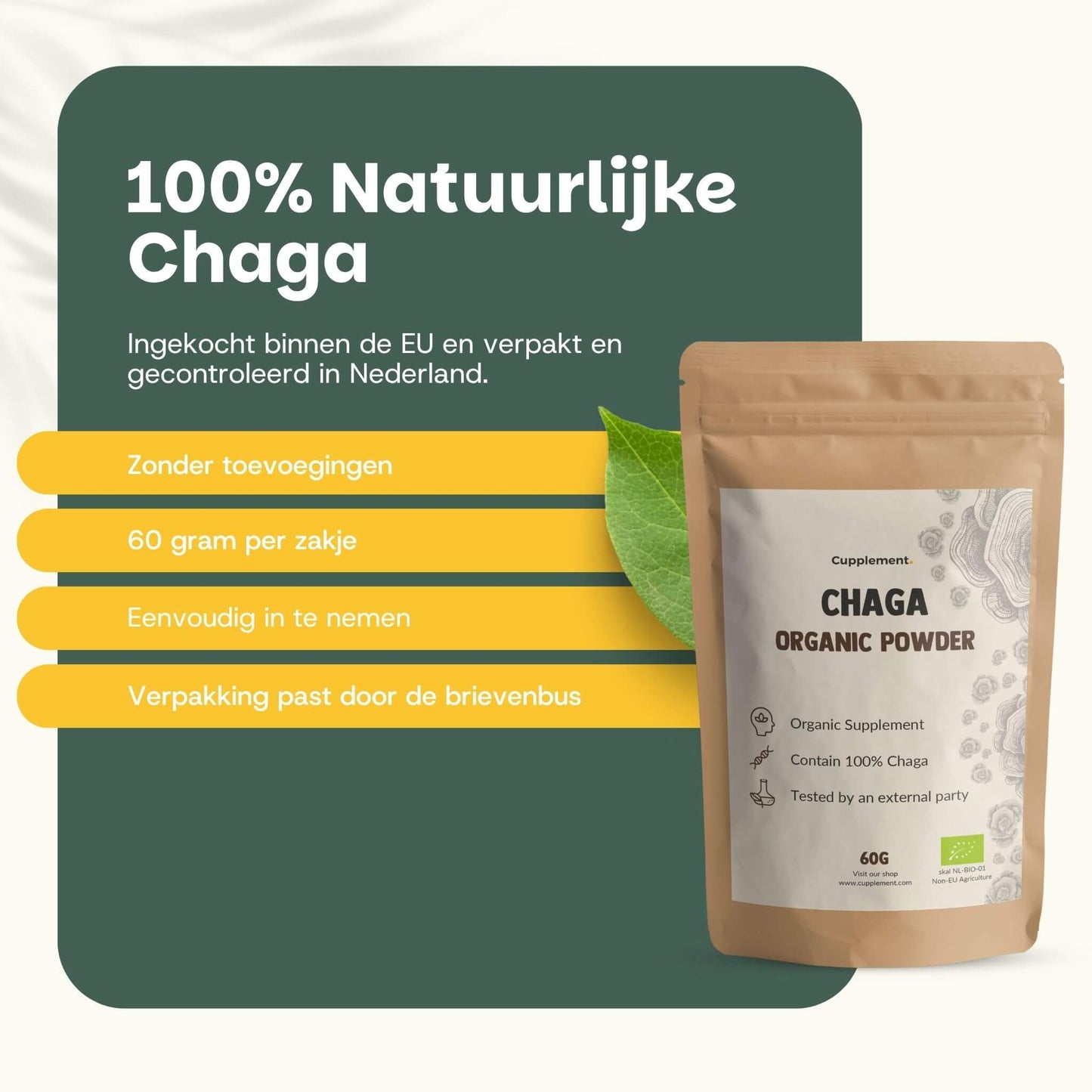 Biologische Chaga poeder goyu supplement superfood