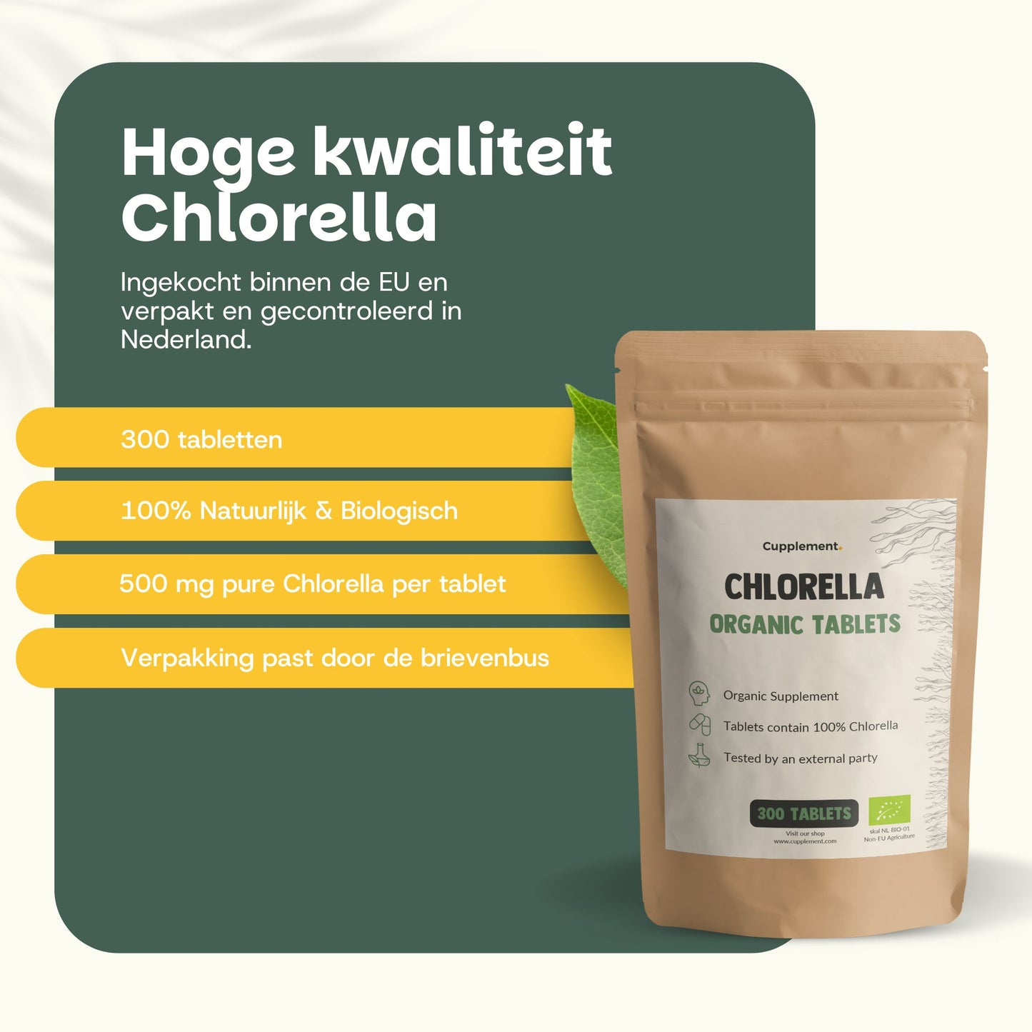 Biologische Chlorella tabletten goyu superfood supplement