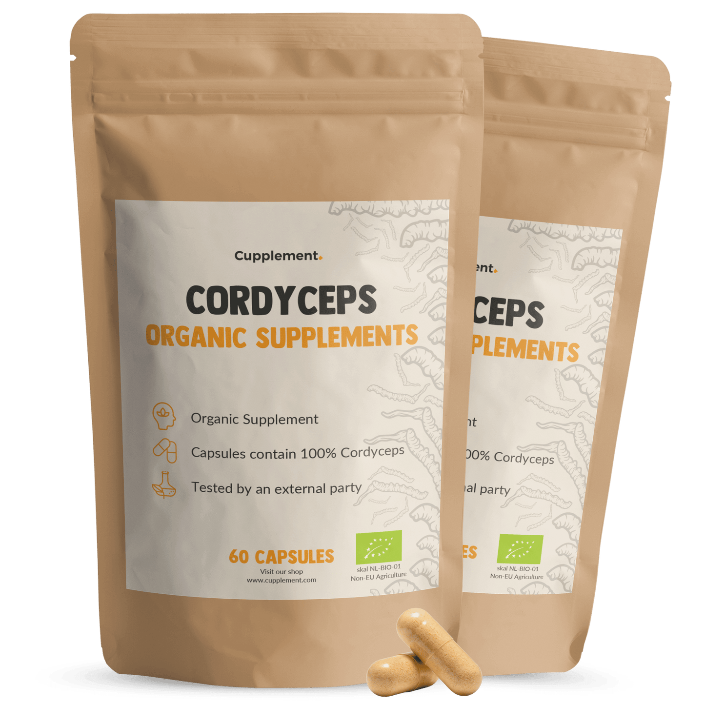 Biologische Cordyceps capsules goyu supplement superfood