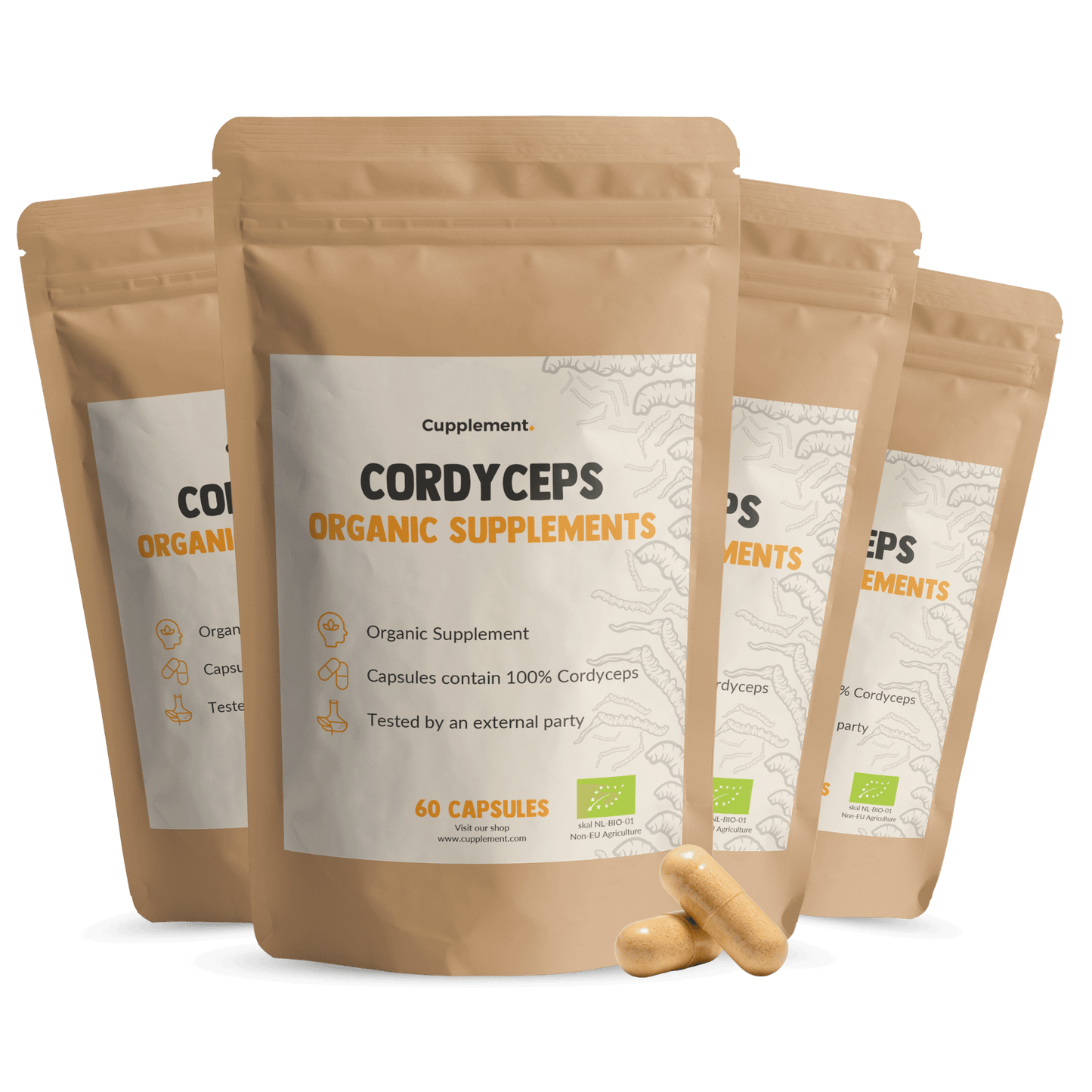 Biologische Cordyceps capsules goyu supplement superfood