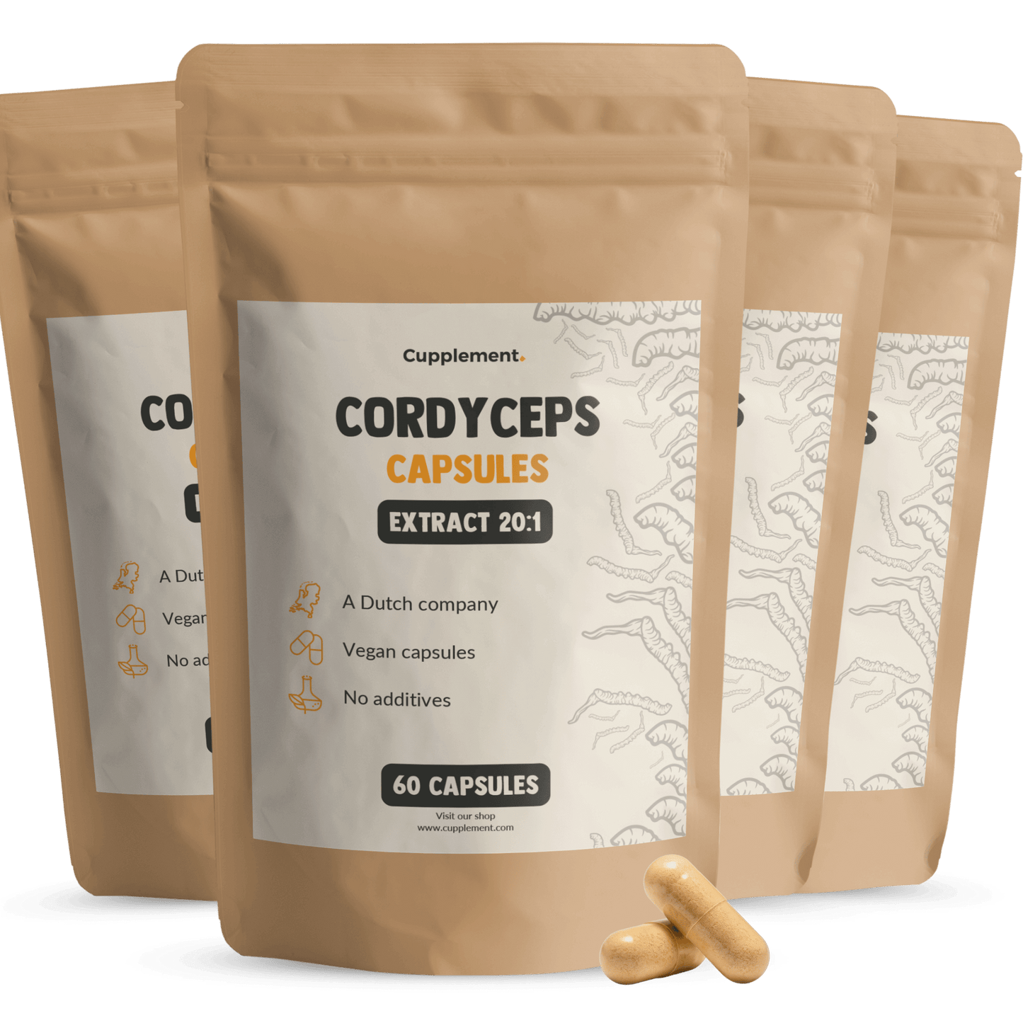 Biologische Cordyceps extract capsules goyu supplement superfood