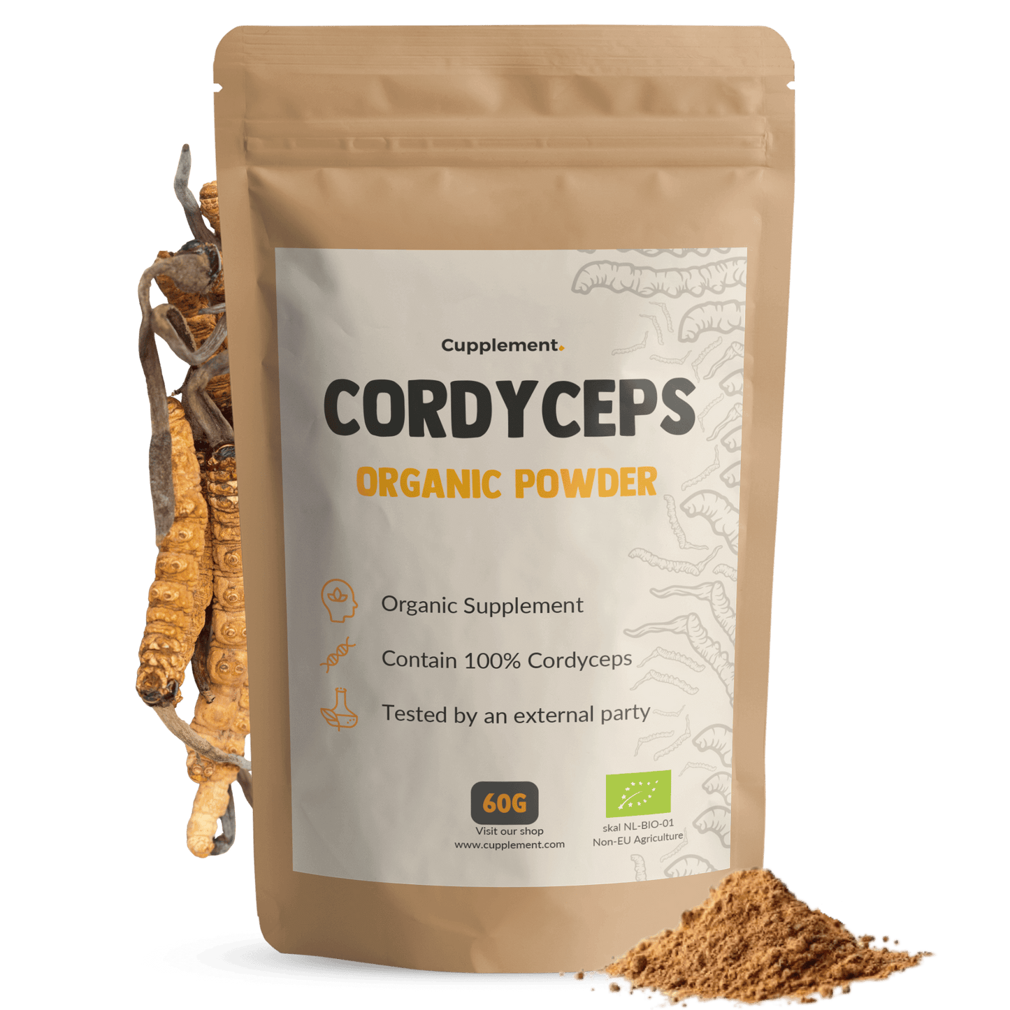 Biologische Cordyceps poeder goyu supplement superfood