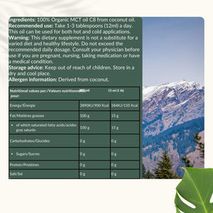 Biologische MCT C8 Olie goyu supplement superfood