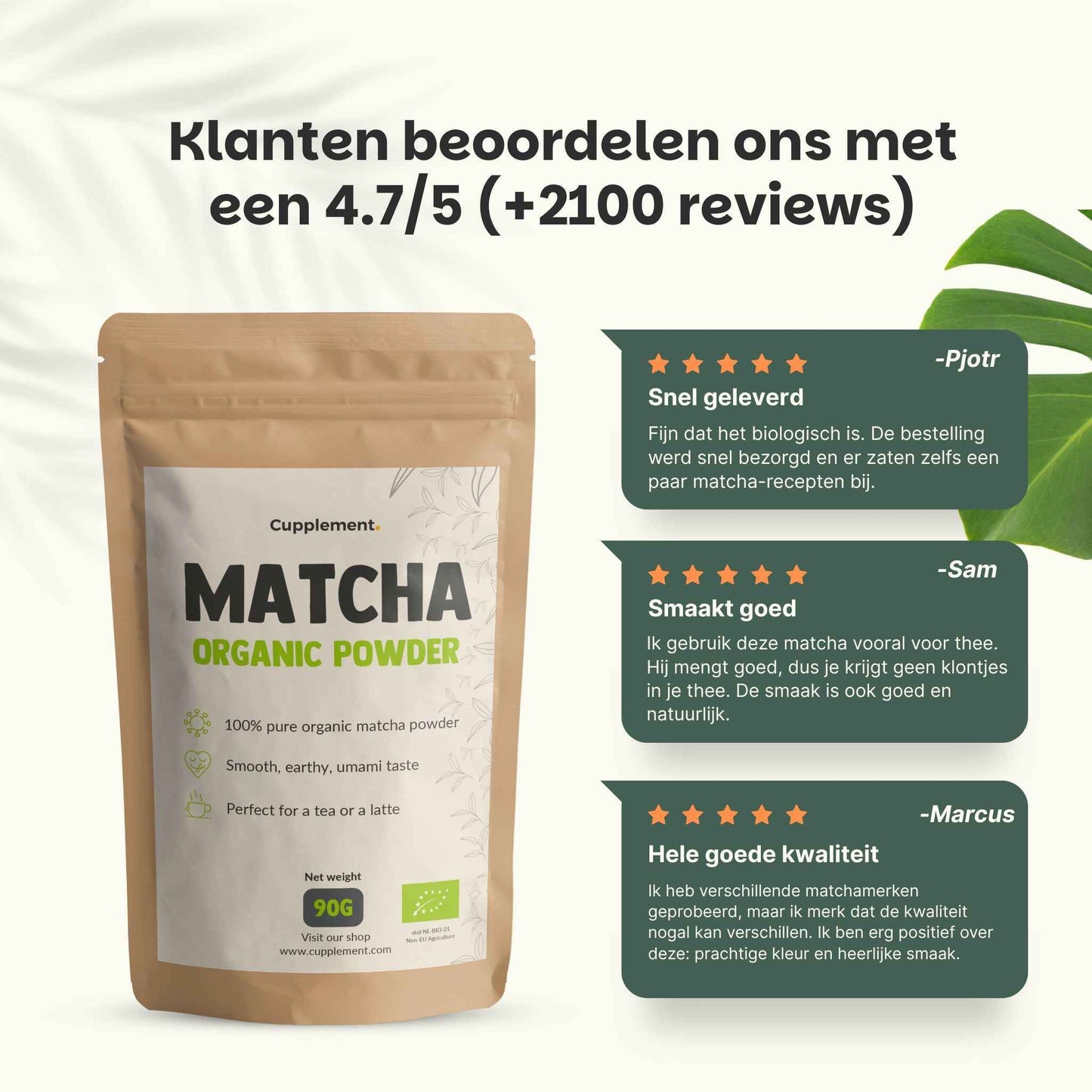 Biologische Matcha Thee poeder goyu supplement superfood