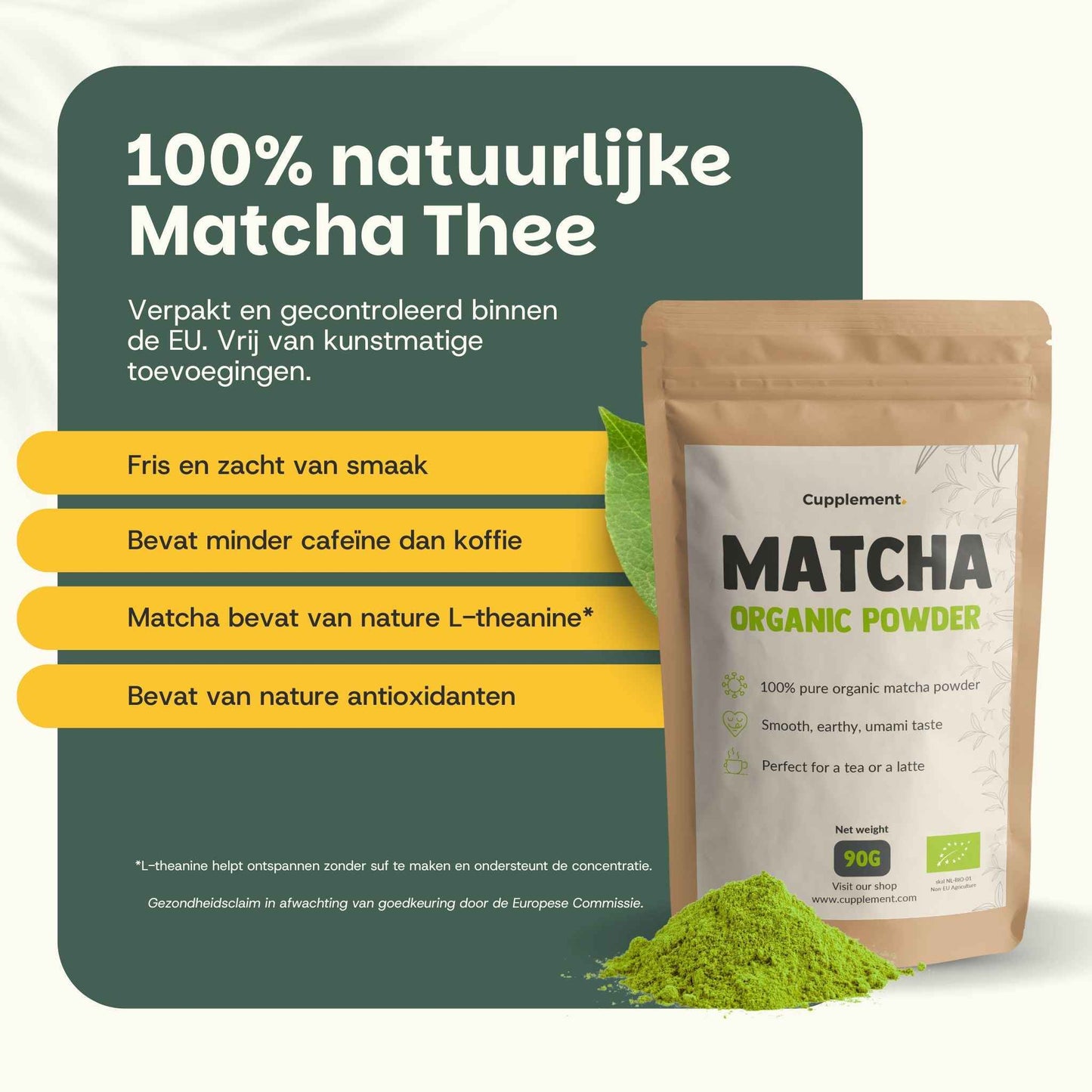 Biologische Matcha Thee poeder goyu supplement superfood