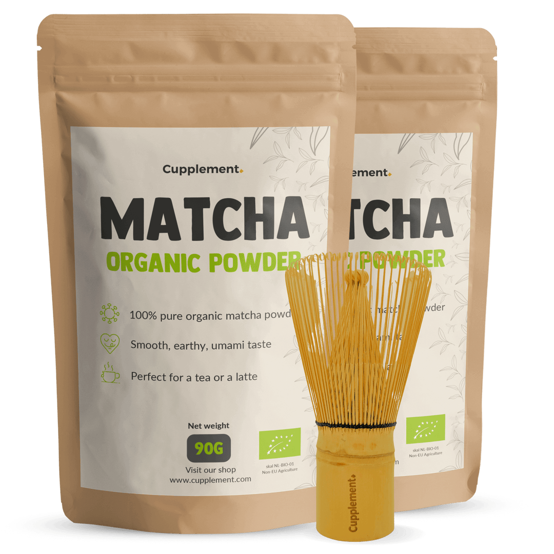Biologische Matcha poeder met Whisk goyu supplement superfood