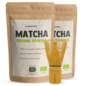 Biologische Matcha poeder met Whisk goyu supplement superfood